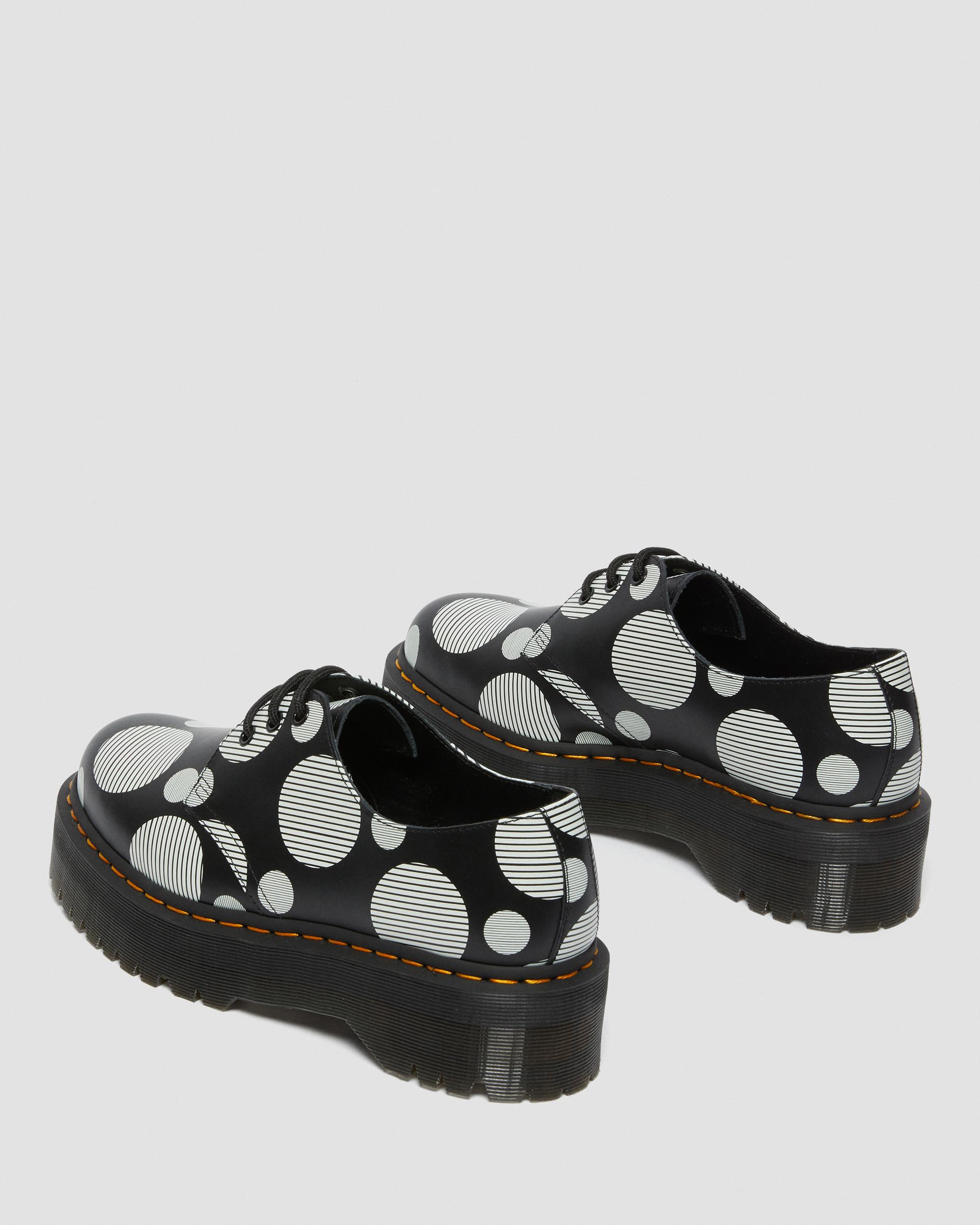 1461 Quad Polka Dot Smooth Leather Platform Shoes in BLACK+WHITE