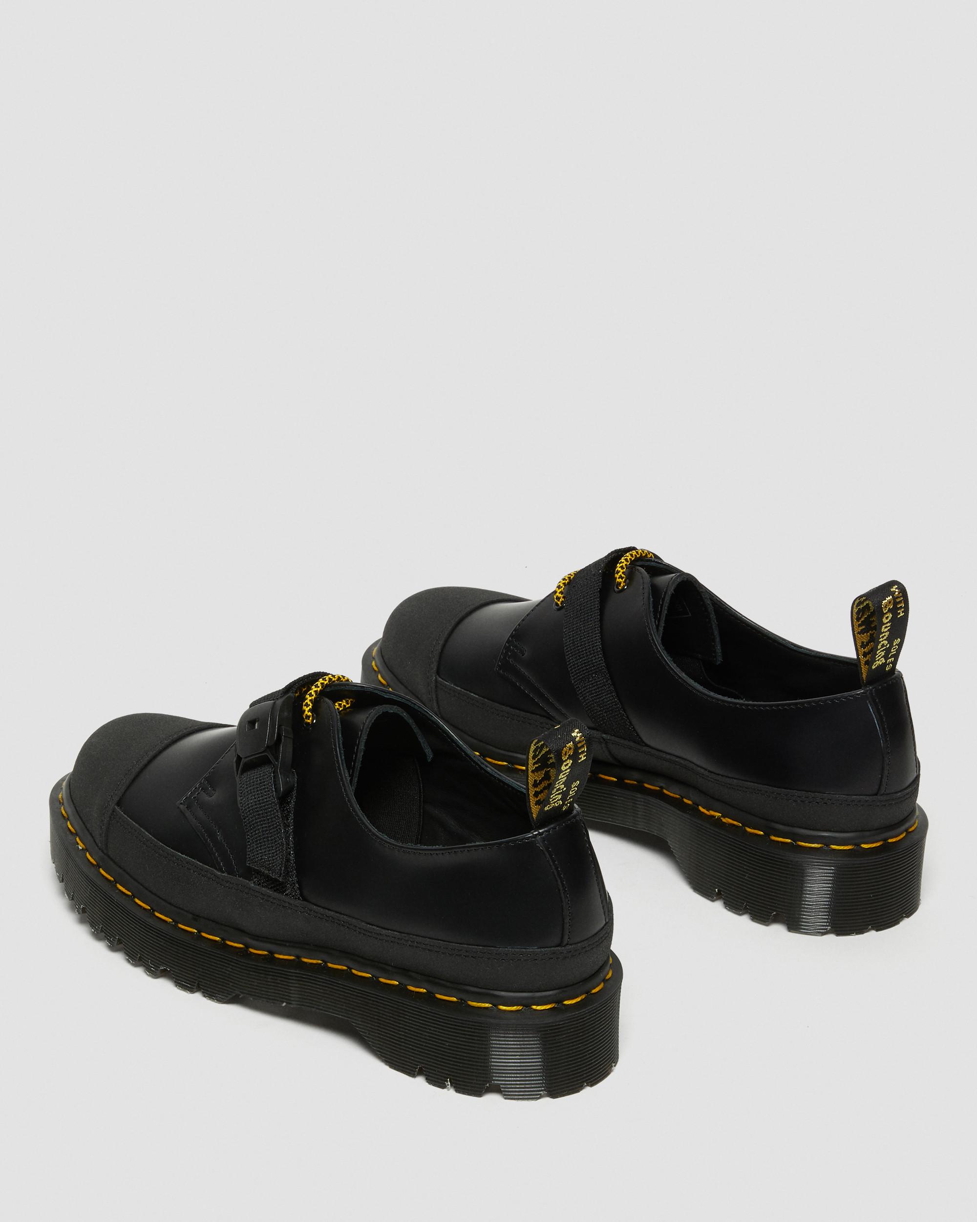 1461 Made In England Bex Tech Smooth Leather Oxford Shoes in BLACK