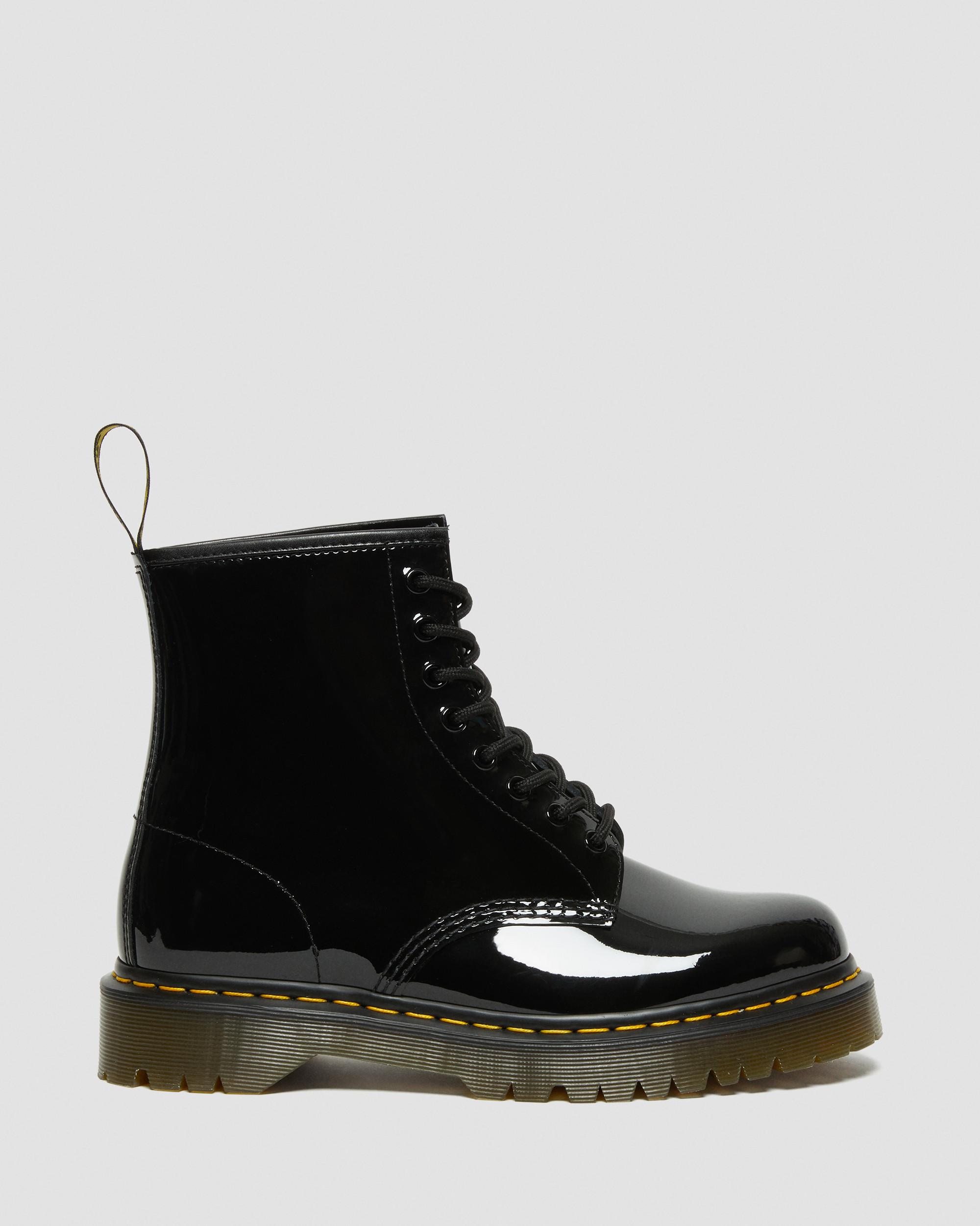 1460 Bex Patent Leather Lace Up Boots in Black | Dr. Martens