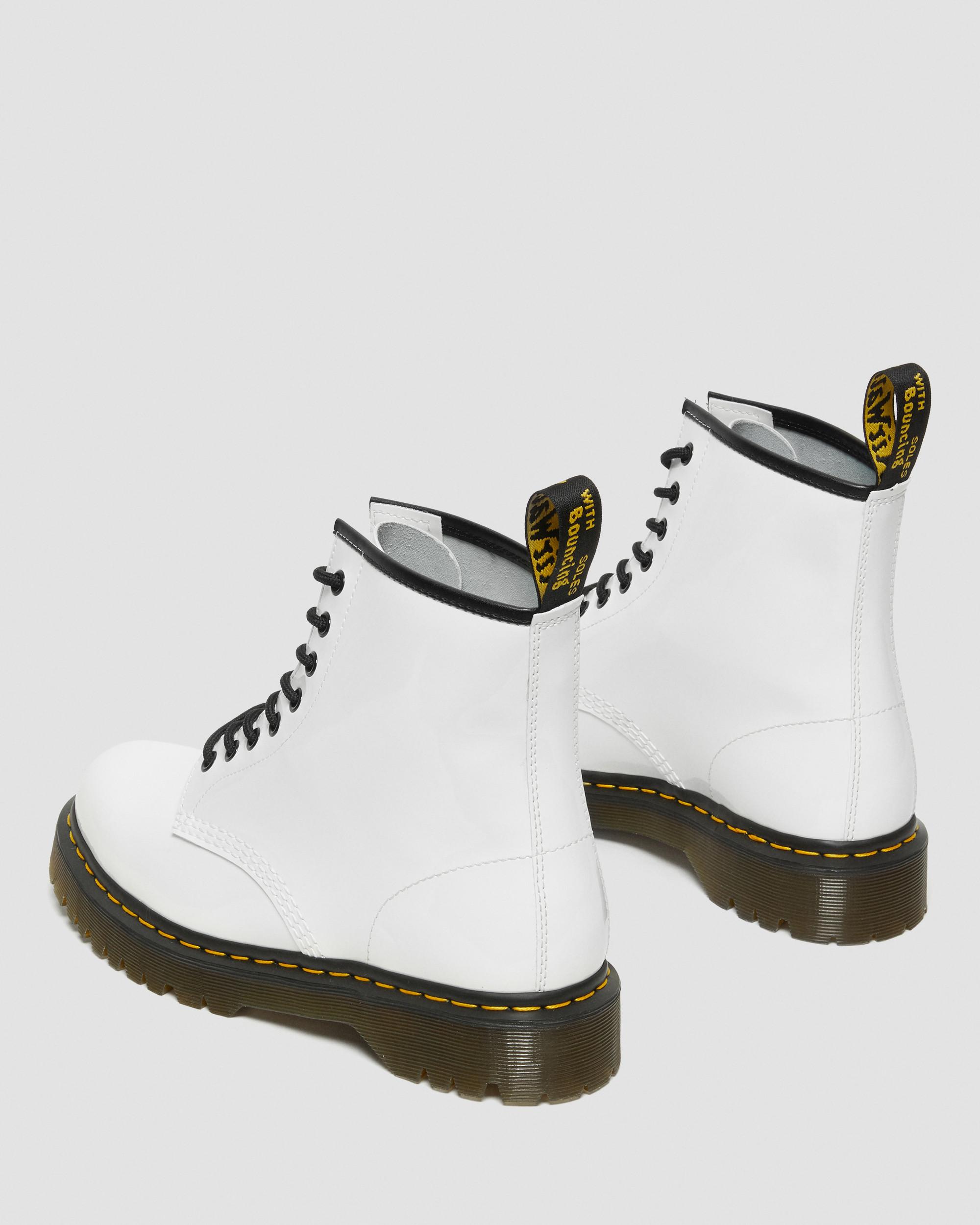 1460 Bex Patent Leather Lace Up Boots, White | Dr. Martens