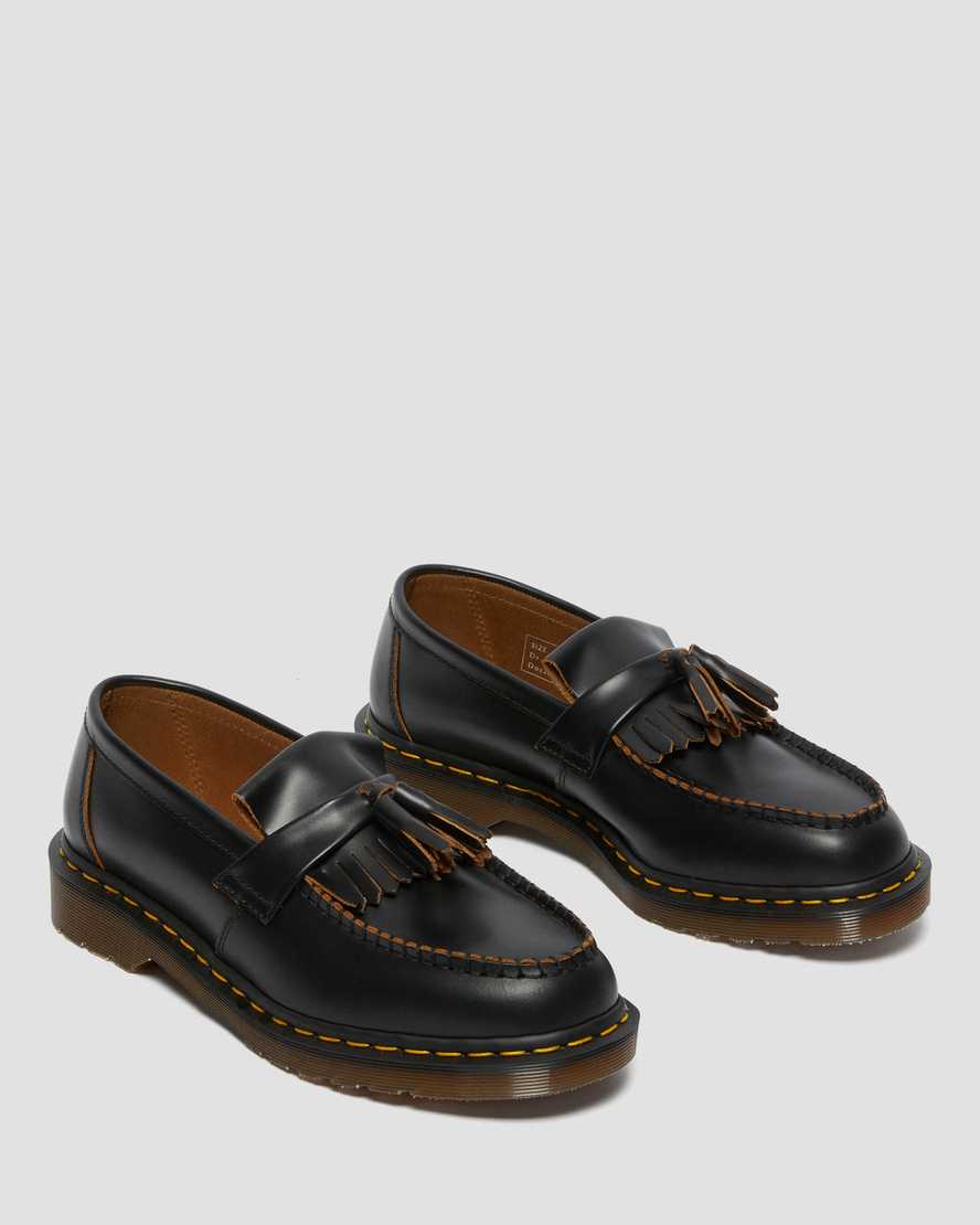 Vintage Made in England Quilon Leather Tassel Loafers BlackVintage Made in England Quilon Leather Tassel Loafers Dr. Martens