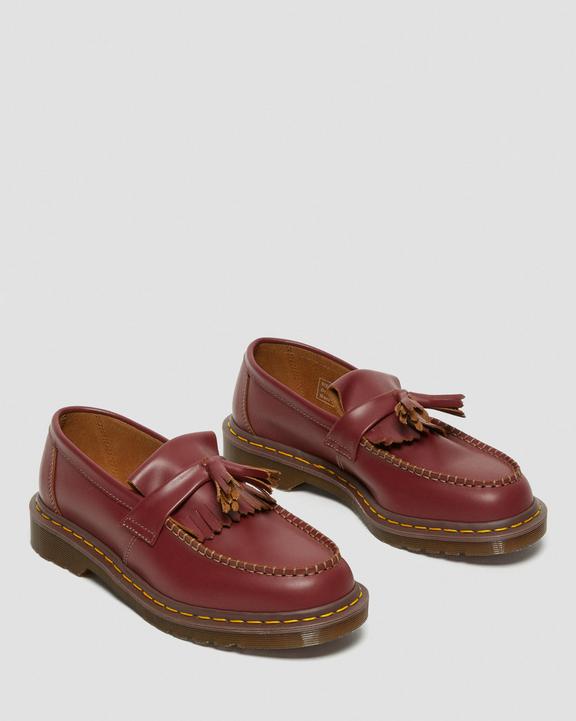 Adrian Made in England Quilon Leather Tassel Loafers in Red Adrian Made in England Quilon Leather Tassel Loafers in Red
