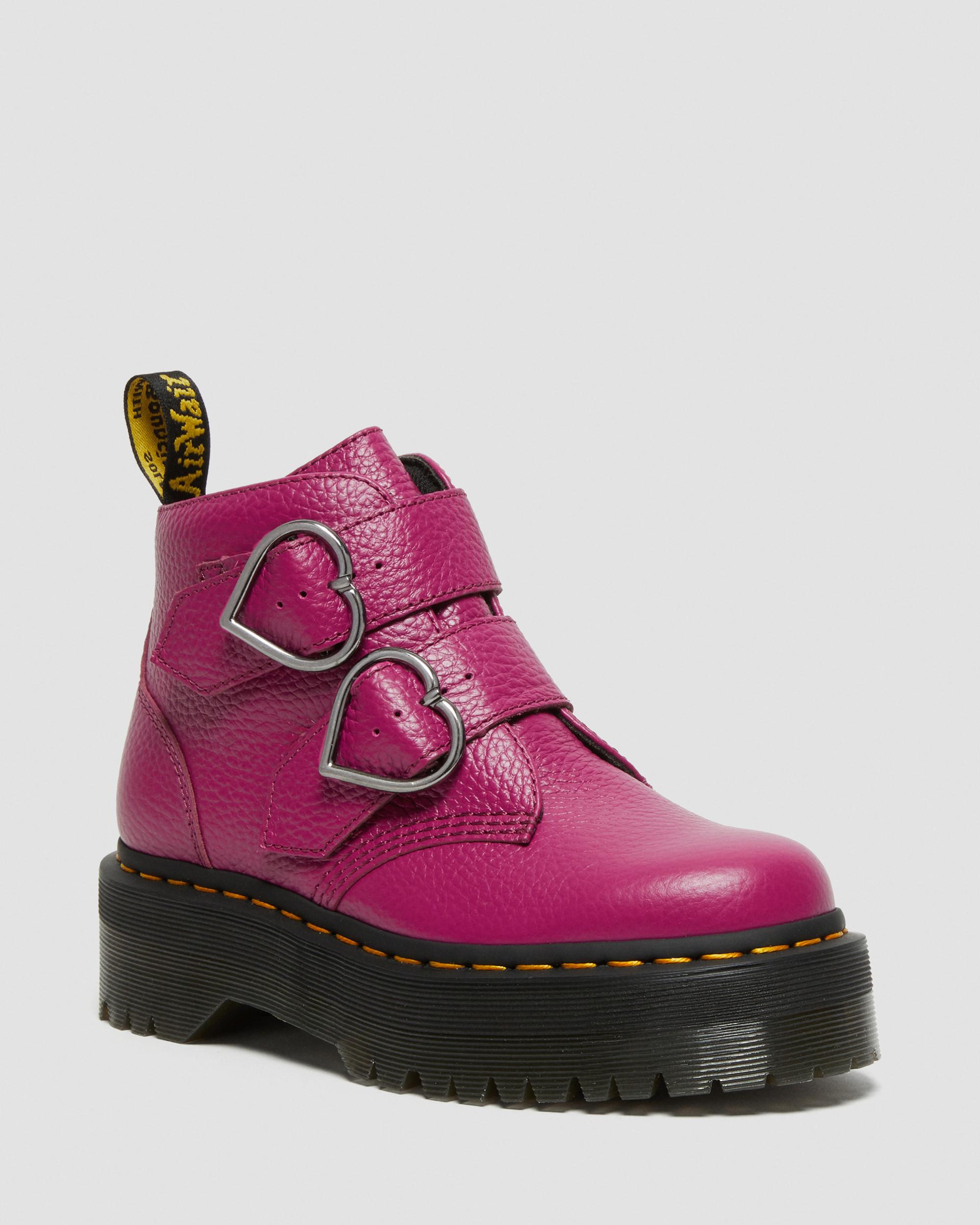 Devon Heart Leather Platform Boots