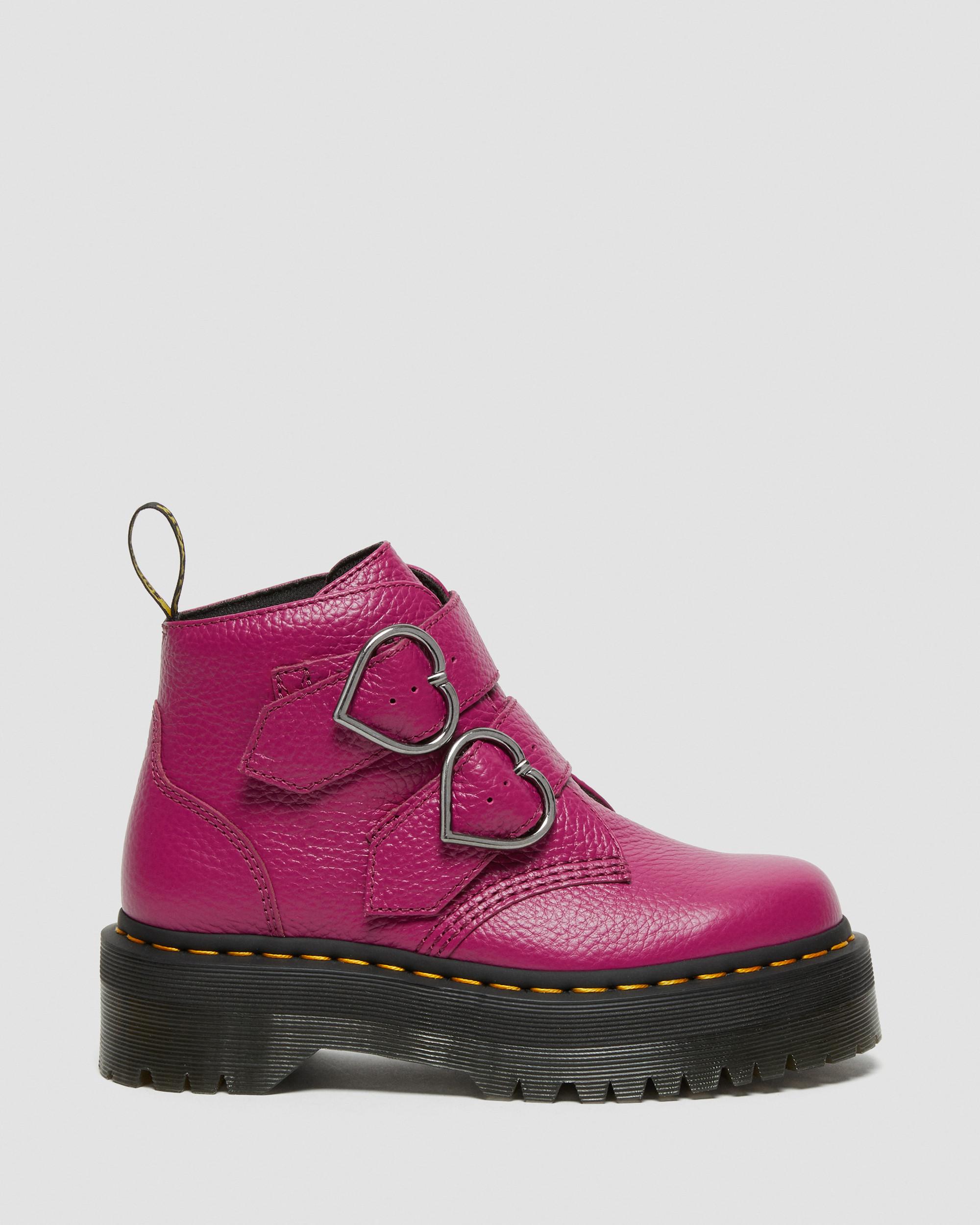 Devon Heart Leather Platform Boots
