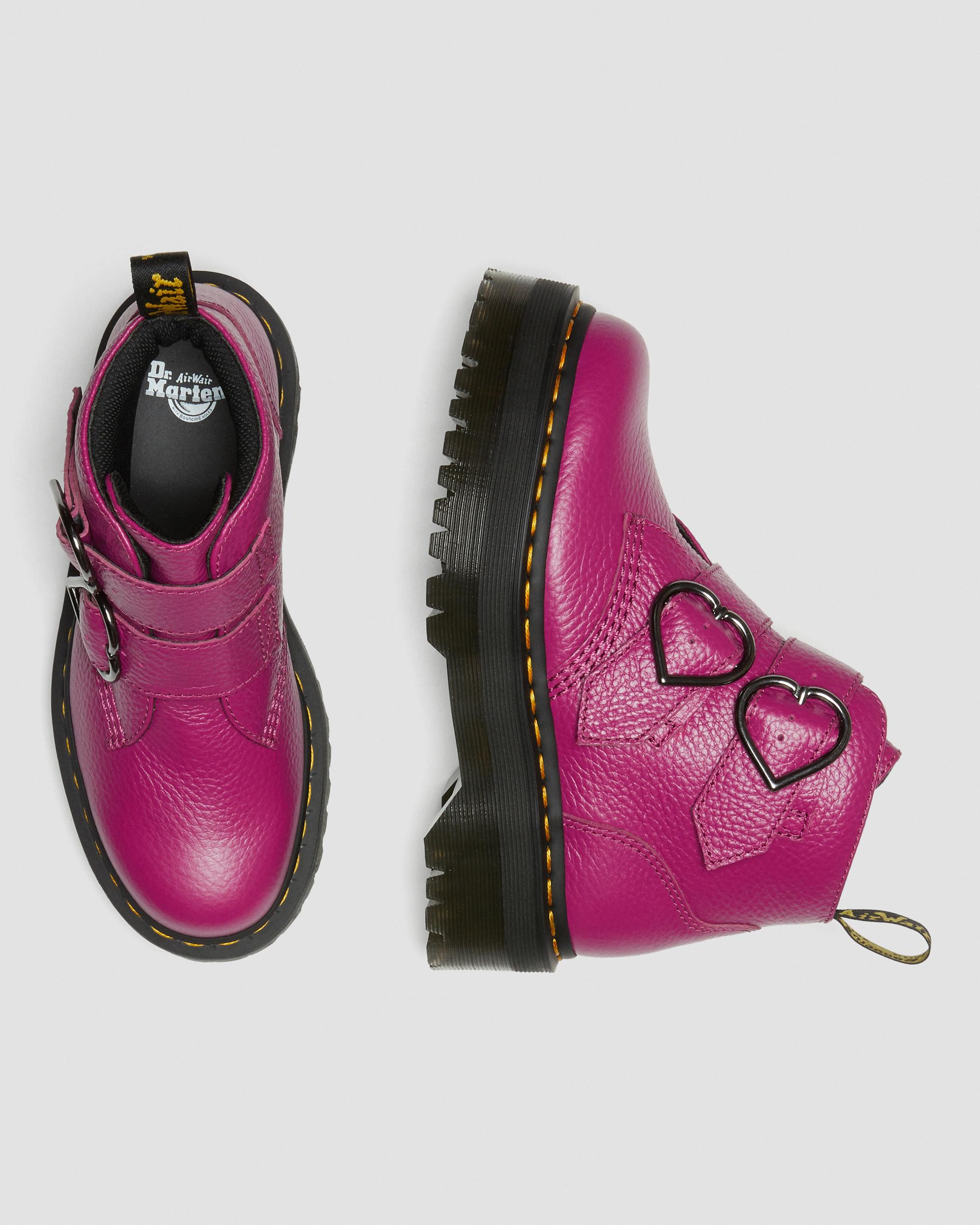 Devon Heart Leather Platform Boots