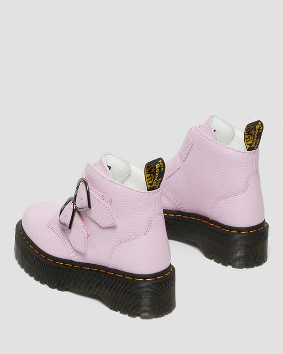 Devon Heart Leather Platform Boots in Pink | Dr. Martens Devon Heart Leather Platform Boots in Pink | Dr. Martens