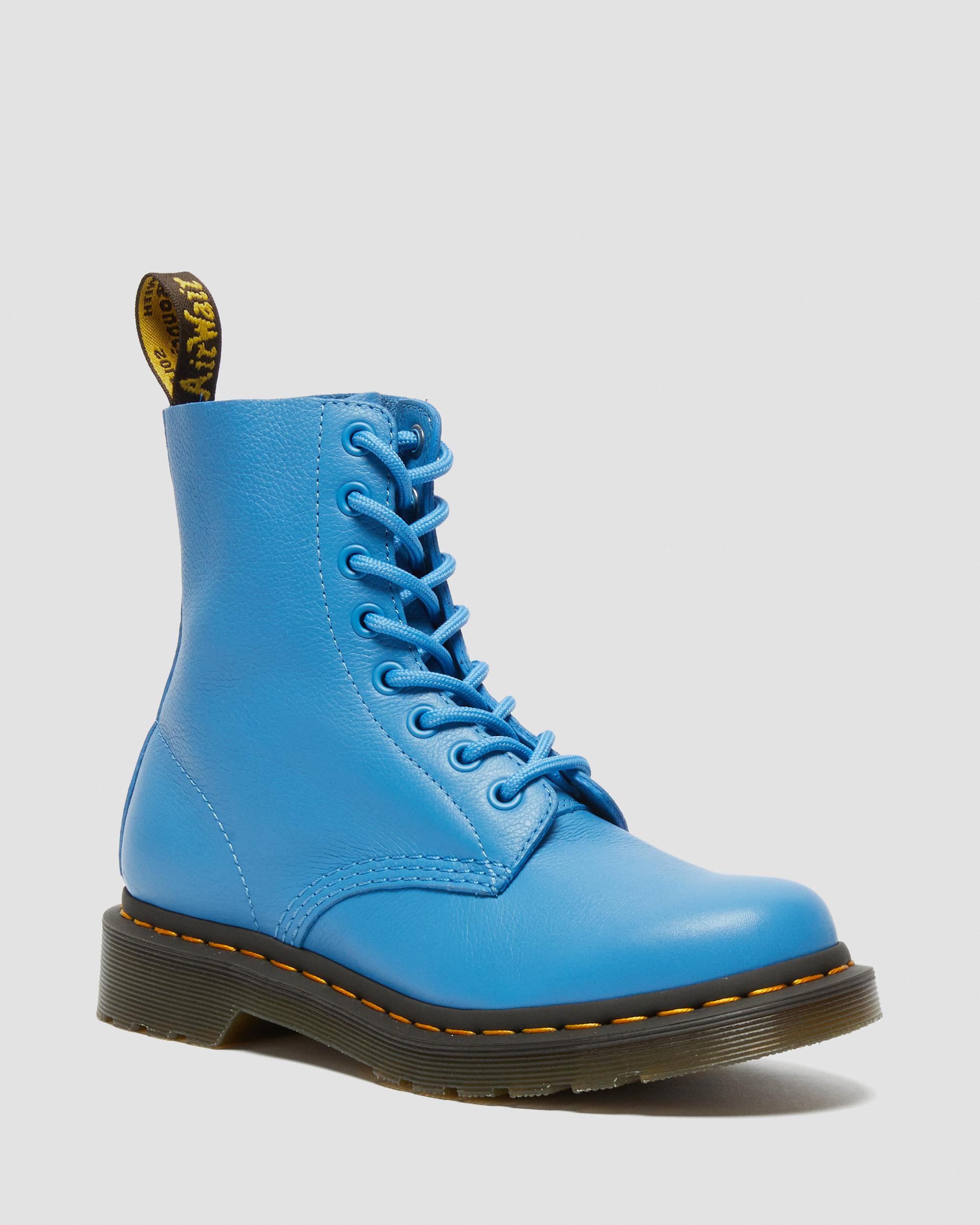 1460 Pascal Virginia leather boots in MID BLUE | Dr. Martens™