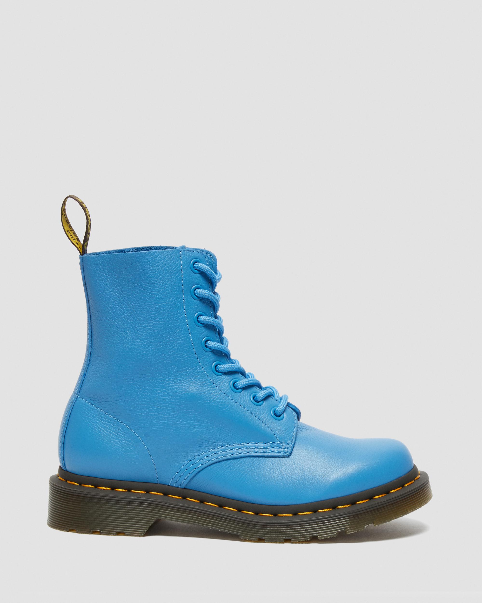 1460 Pascal Virginia leather boots in MID BLUE | Dr. Martens™