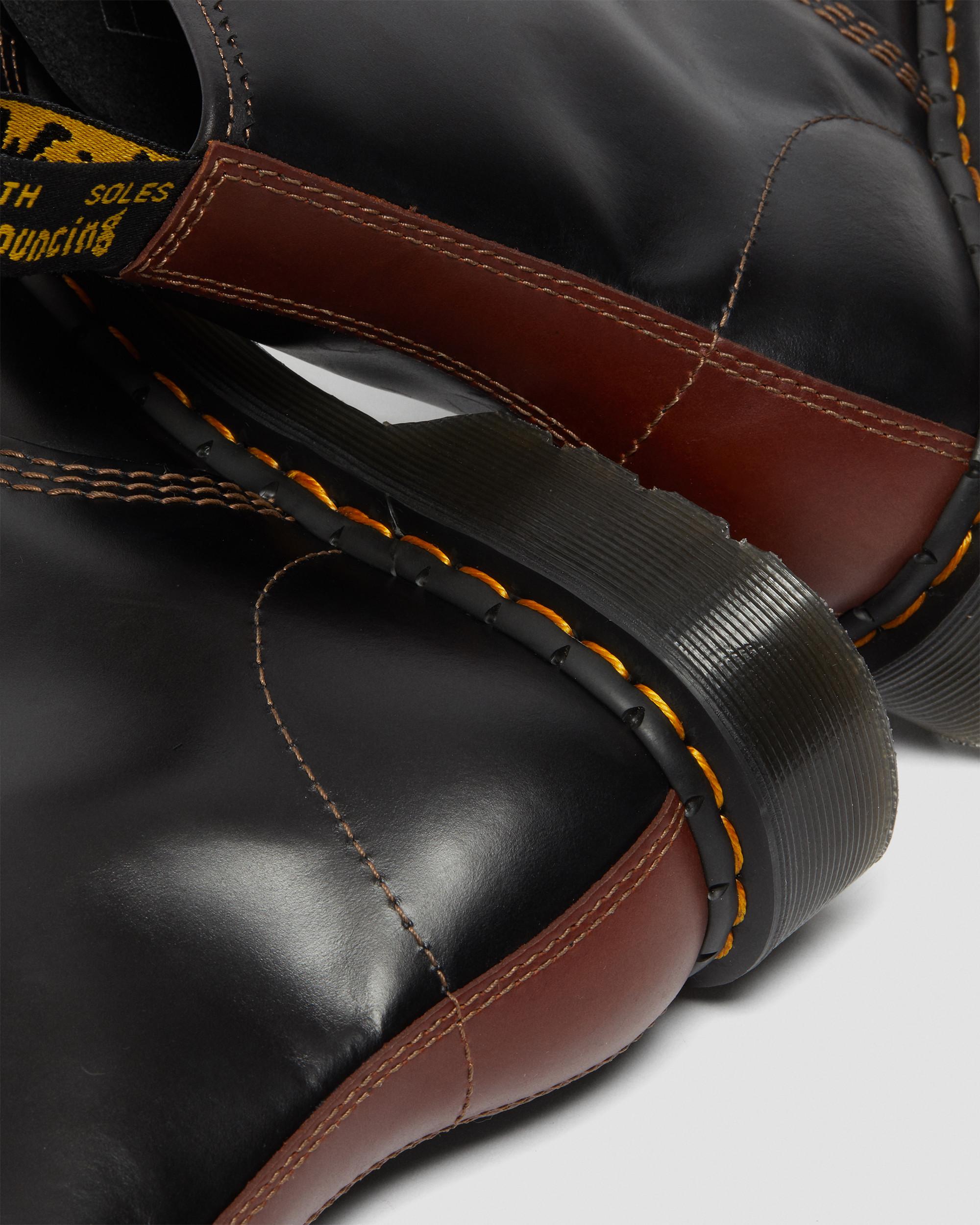 1460 Men's Abruzzo Leather Lace Up Boots in BLACK+BROWN | Dr. Martens™