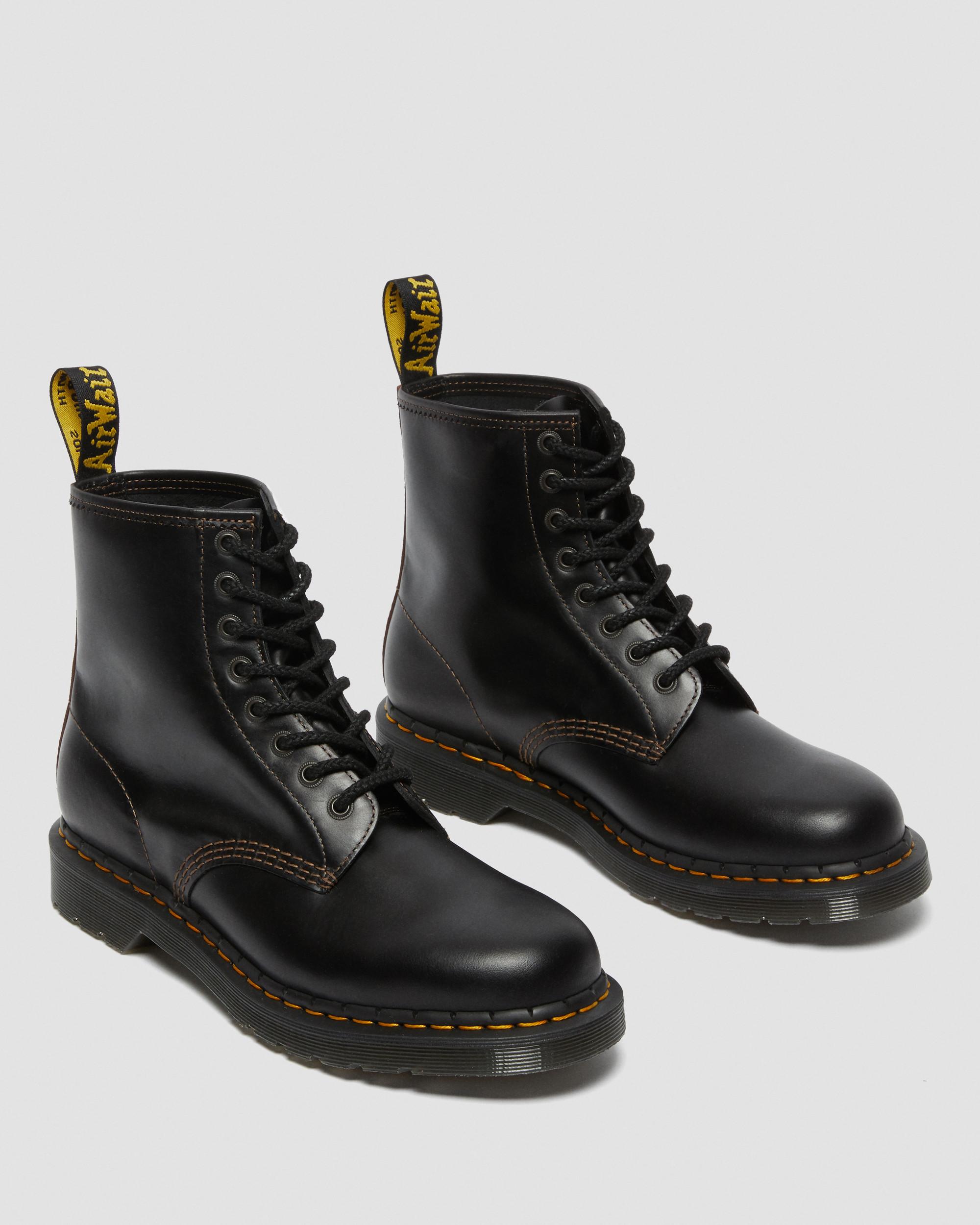 1460 Men's Abruzzo Leather Lace Up Boots in BLACK+BROWN | Dr. Martens™