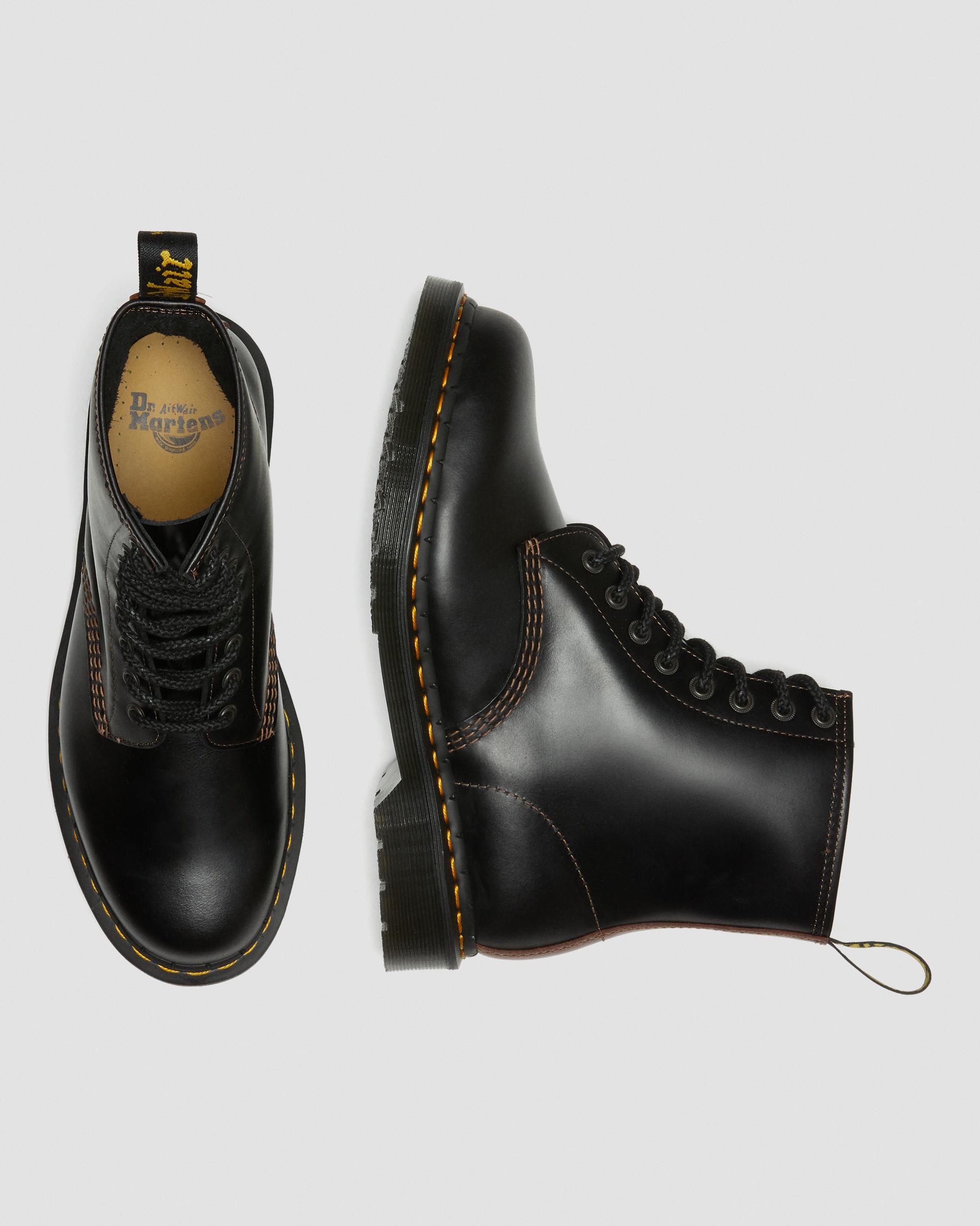 1460 Men's Abruzzo Leather Lace Up Boots in BLACK+BROWN | Dr. Martens™