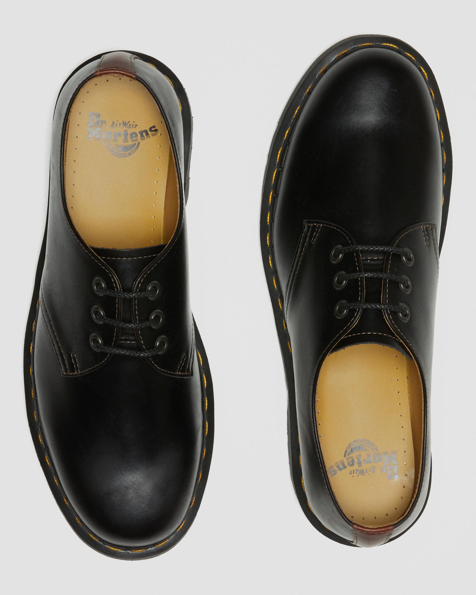 1461 Men's Abruzzo Leather Oxford Shoes in BLACK+BROWN | Dr. Martens™