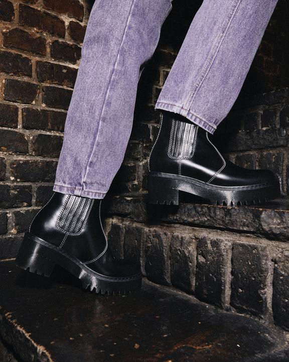 Rometty Women's Leather Chelsea Boots in Black Atlas | Dr Rometty Women's Leather Chelsea Boots in Black Atlas | Dr