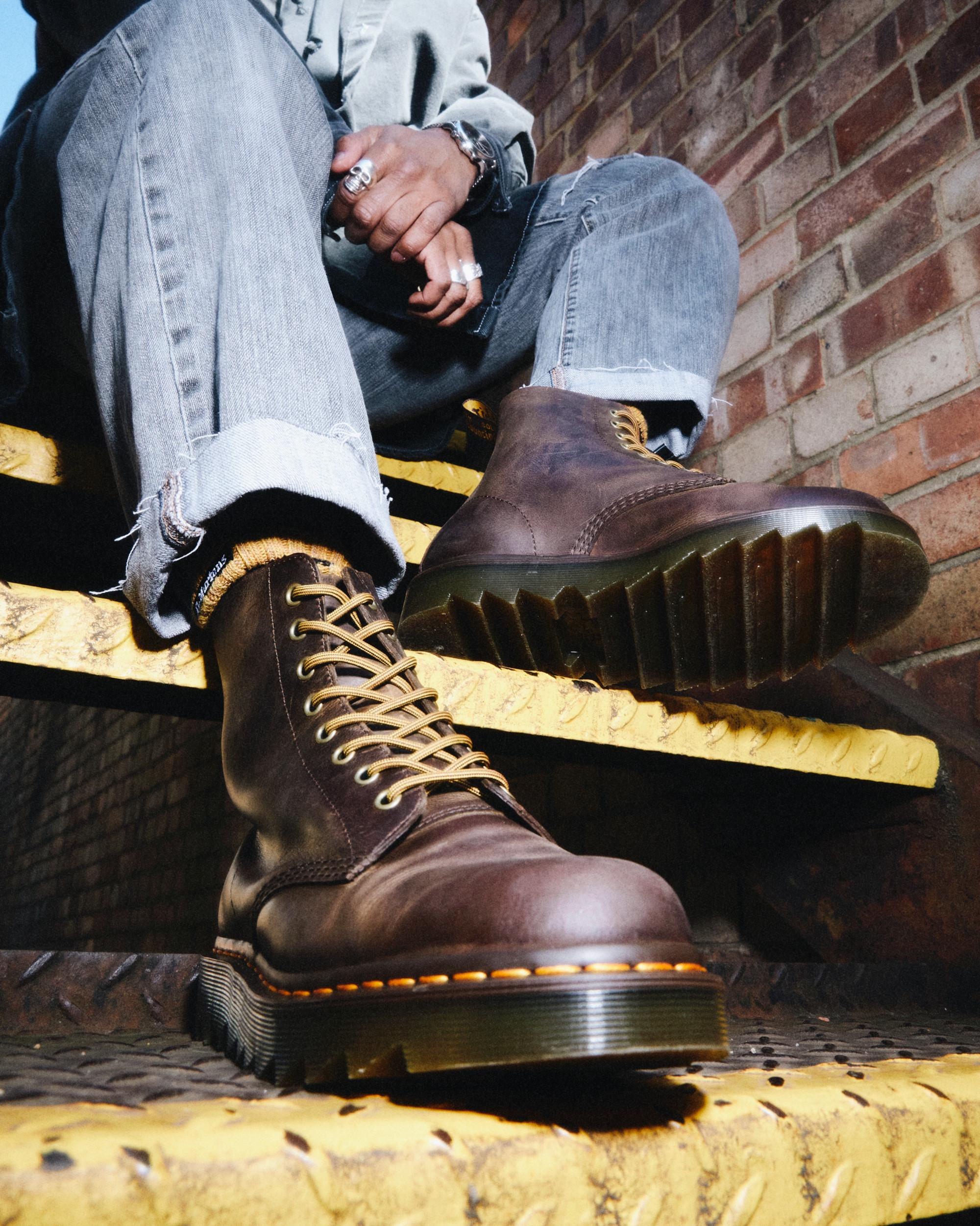 1460 Pascal Ziggy Leather Boots in DARK BROWN | Dr. Martens™