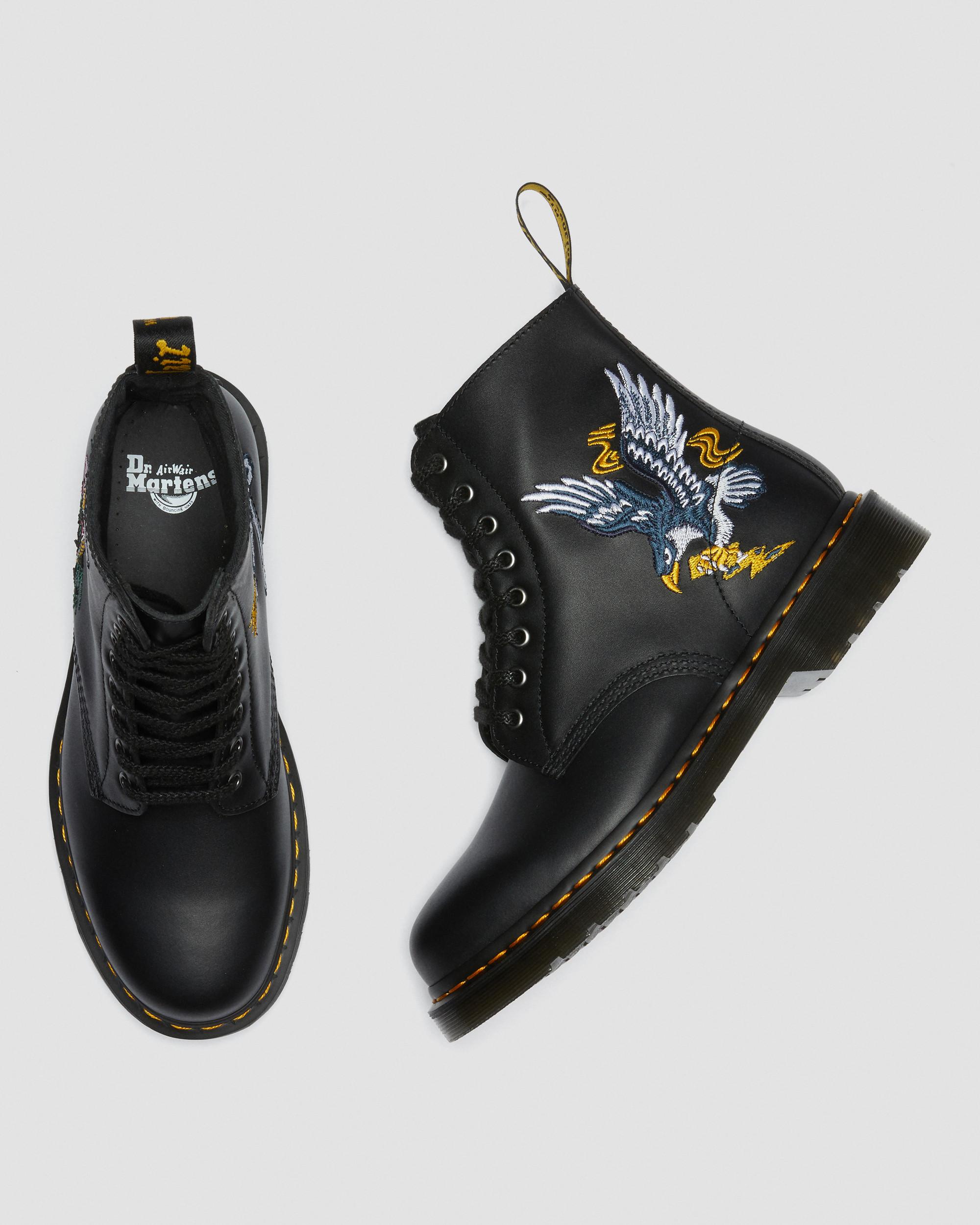 1460 Souvenir Embroidered Leather Boots in BLACK | Dr. Martens™