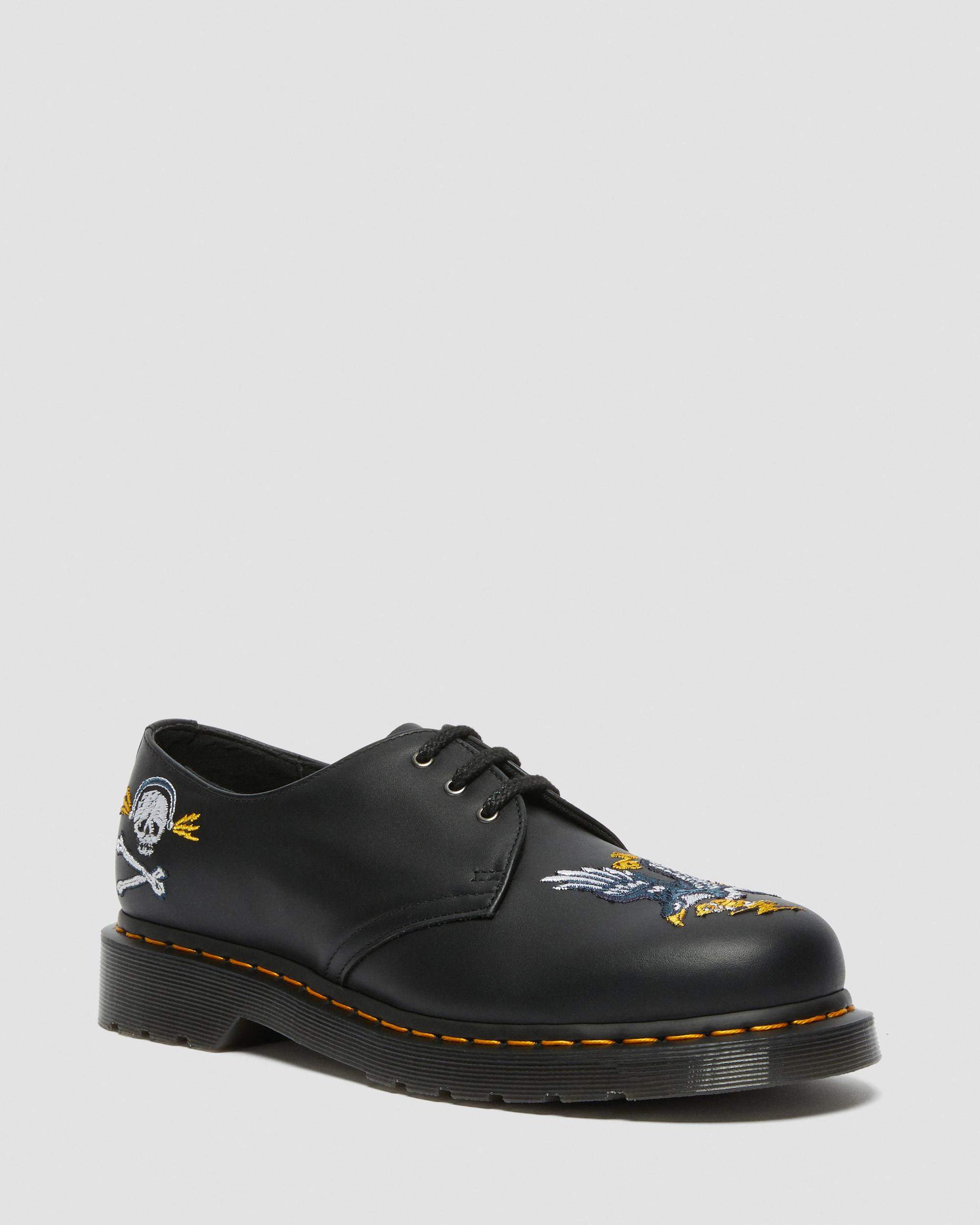 1461 Souvenir Embroidered Leather Shoes in BLACK | Dr. Martens™