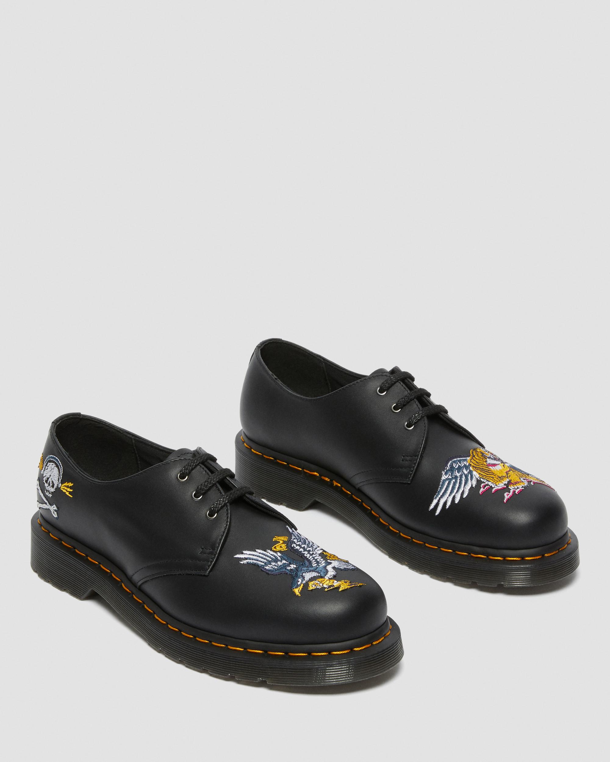 1461 Souvenir Embroidered Leather Shoes in BLACK | Dr. Martens™
