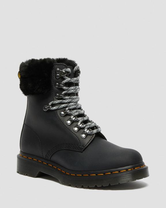 1460 Serena Collar Faux Fur Lined Lace Up BootsBotas 1460 Serena Collar Con Forro Sintético Dr. Martens