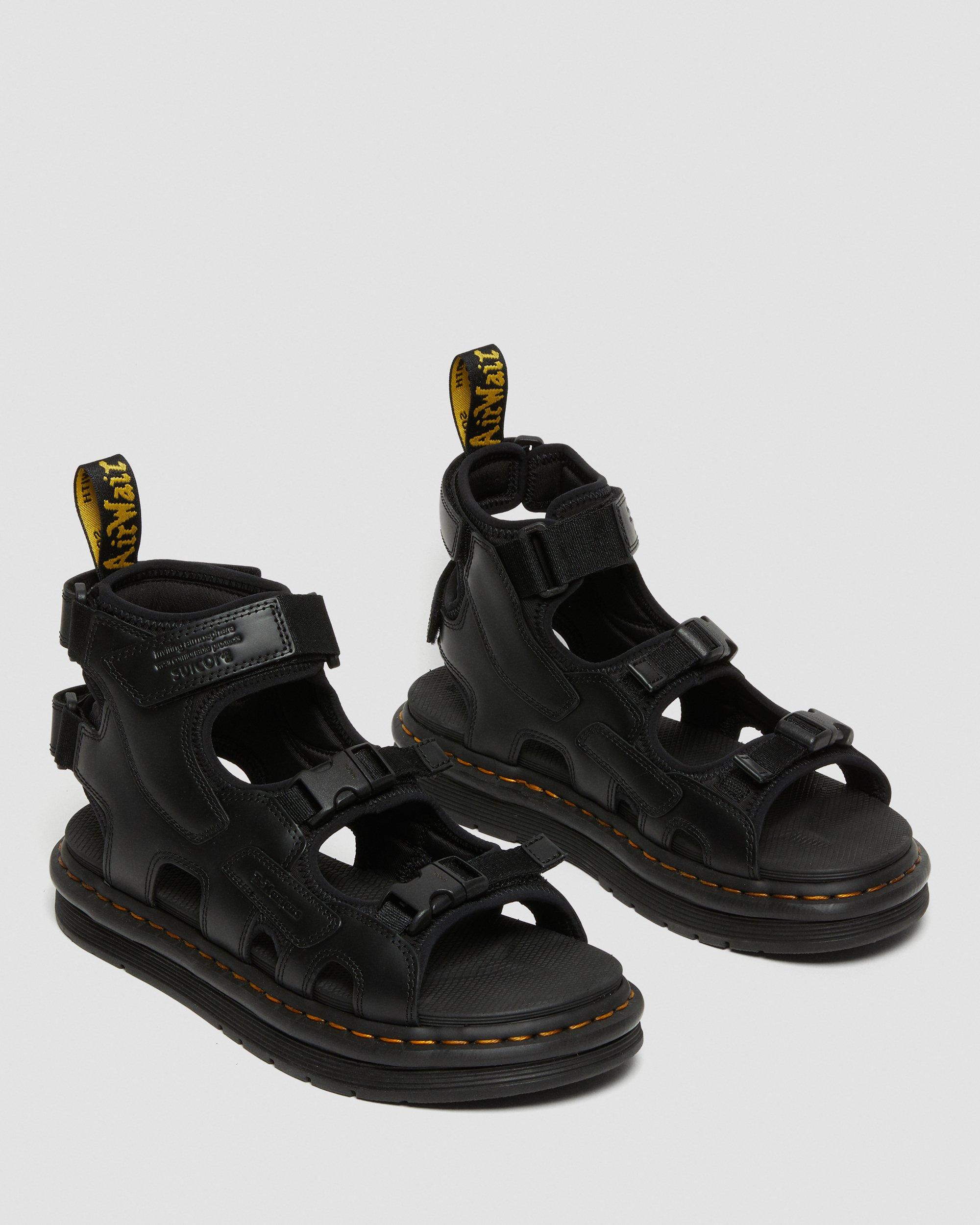 Suicoke Boak Leather Strap Sandals, Black | Dr. Martens