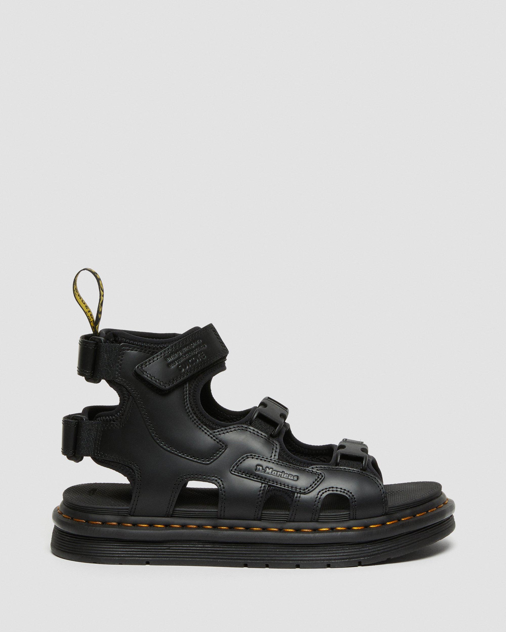 Suicoke Boak Leather Strap Sandals in BLACK | Dr. Martens™