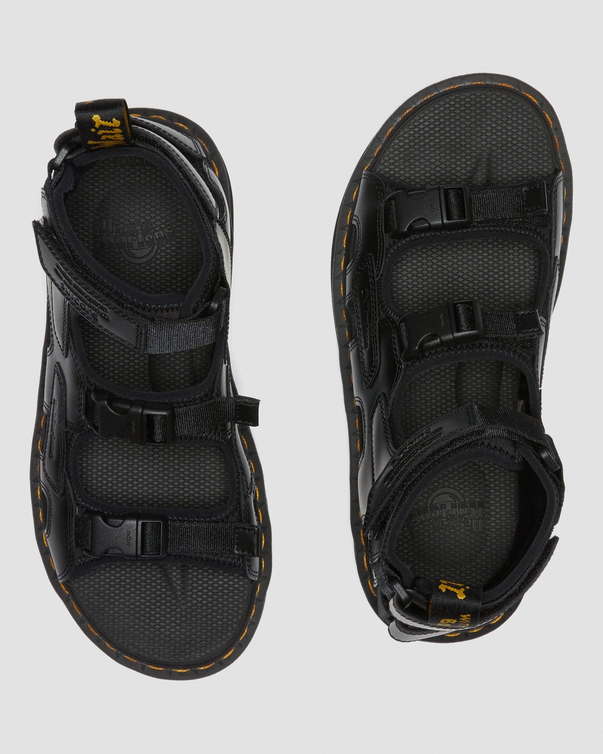 Suicoke Boak Leather Strap Sandals in BLACK | Dr. Martens™