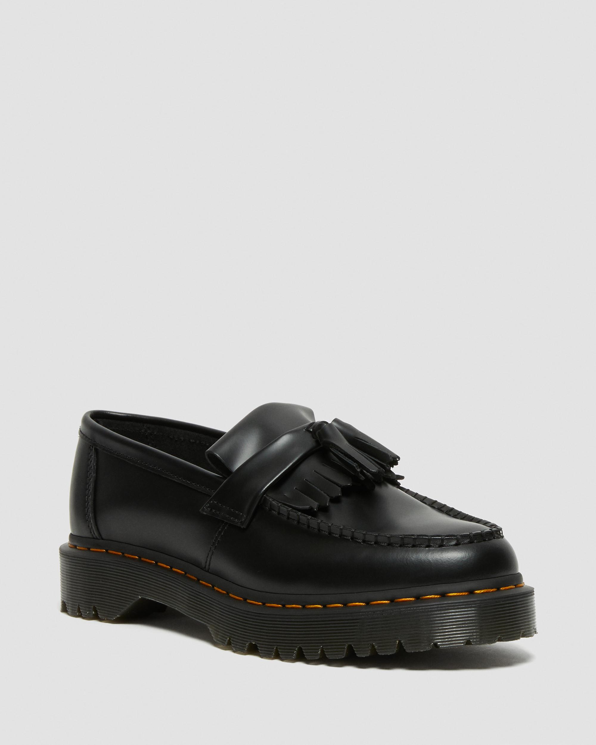 Dr. Martens' Adrian Bex Smooth Leather Tassel Loafers Shoes In Schwarz