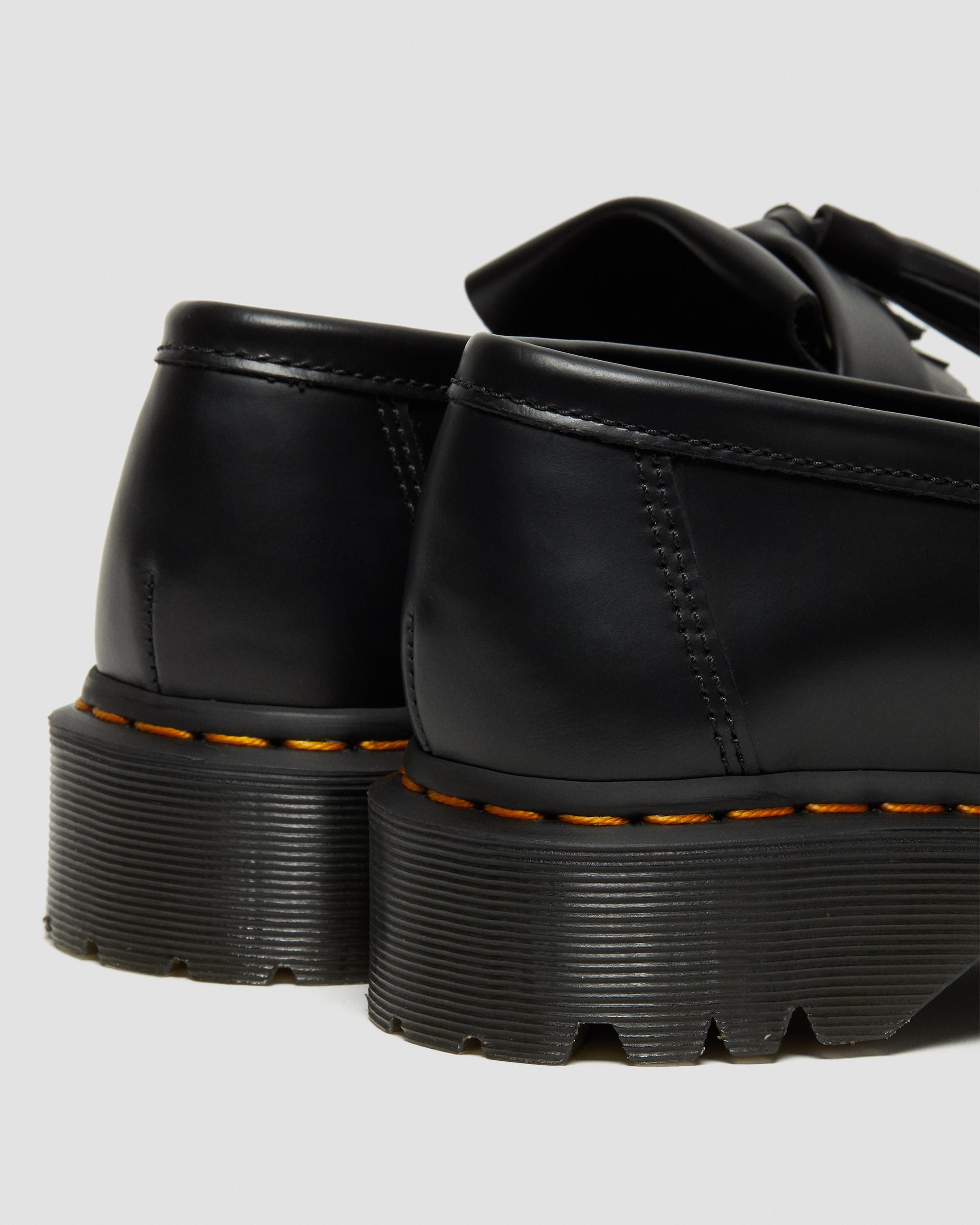 Adrian Bex Smooth Leather Tassel Loafers in Black | Dr. Martens