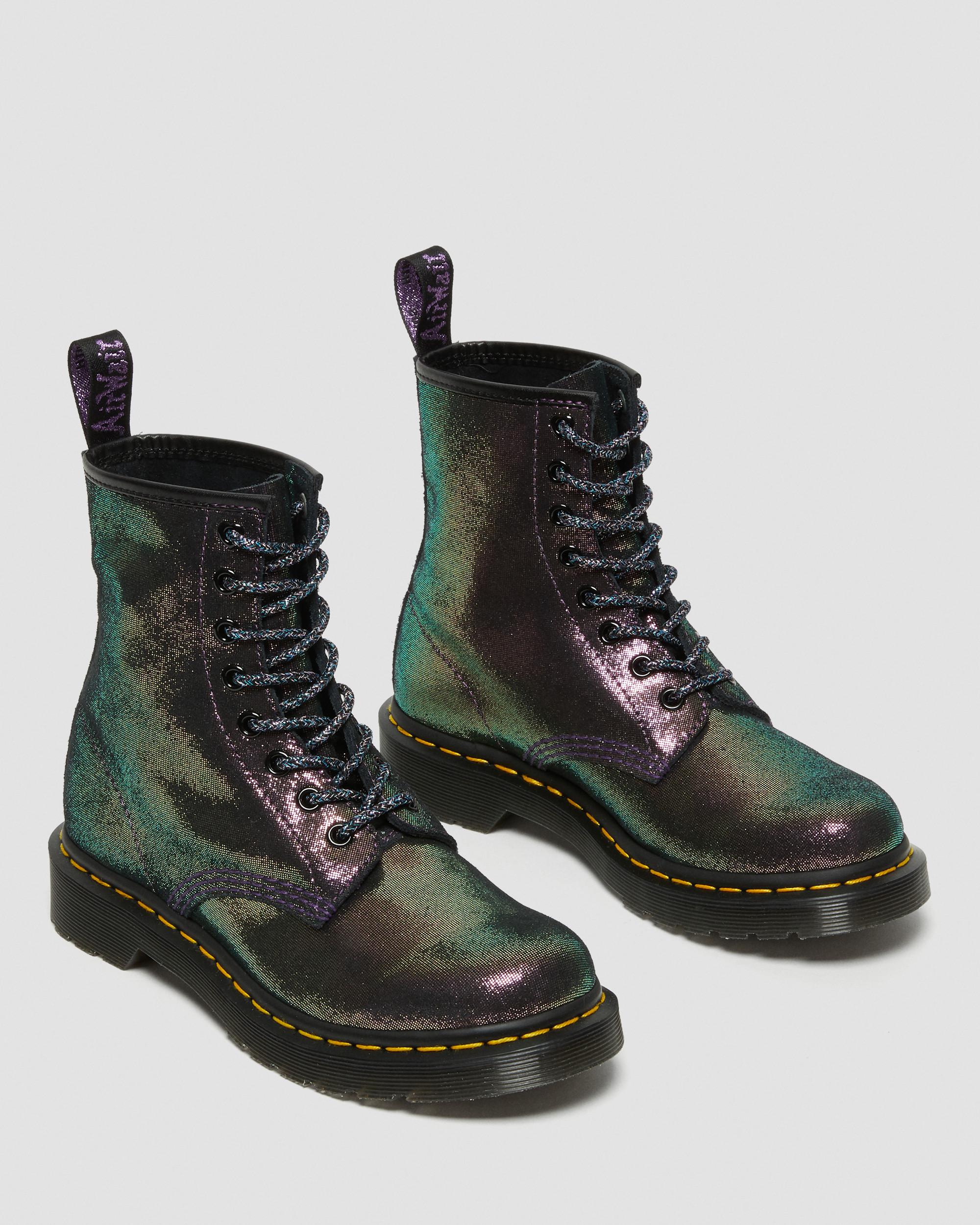 Boots 1460 Disco Iridescent en daim à lacets