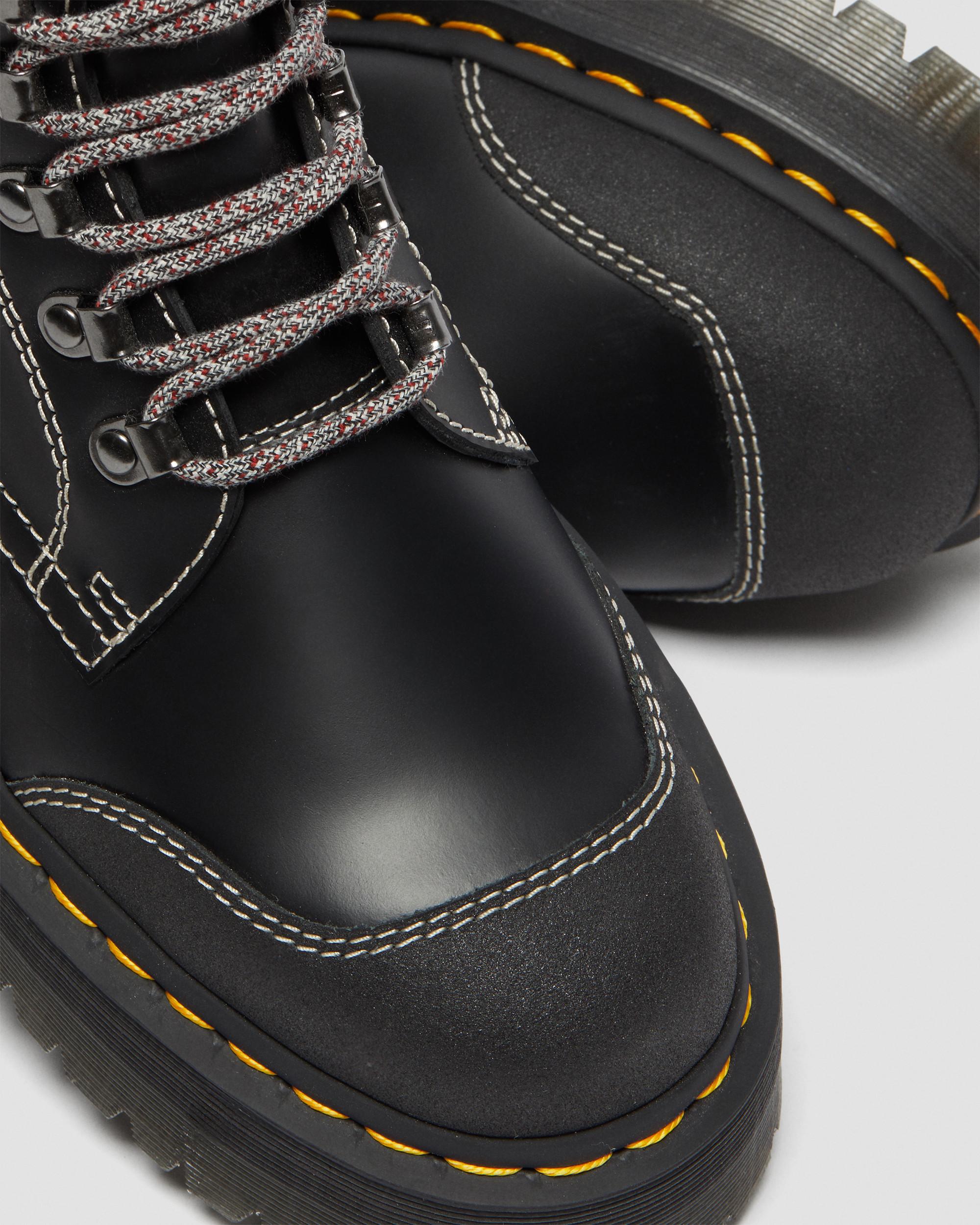 Moreno Bex Smooth Leather Platform Boots in BLACK+BLACK | Dr. Martens™
