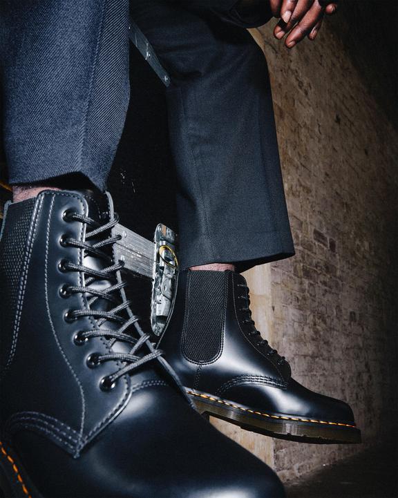 1460 Harper Smooth Leather Lace Up Boots in Black | Dr. Martens 1460 Harper Smooth Leather Lace Up Boots in Black | Dr. Martens