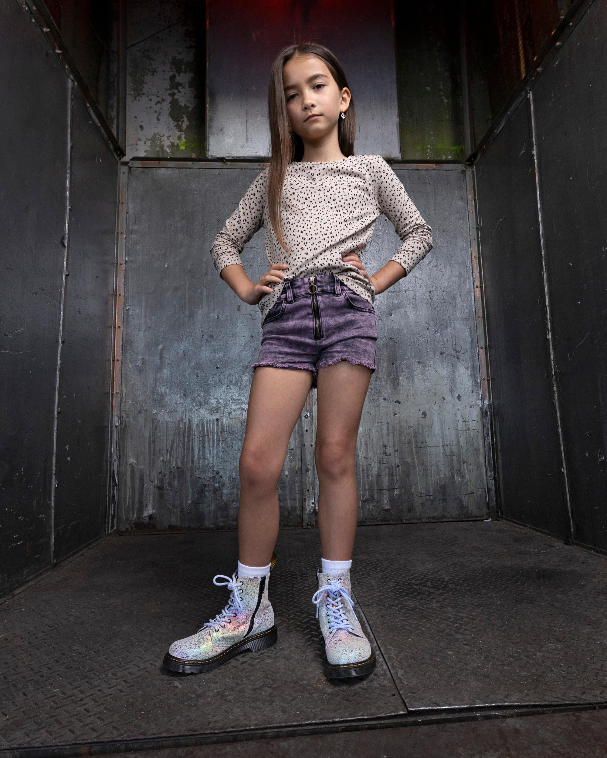 Junior 1460 Pascal Iridescent Lace Up Boots in RAINBOW | Dr. Martens™
