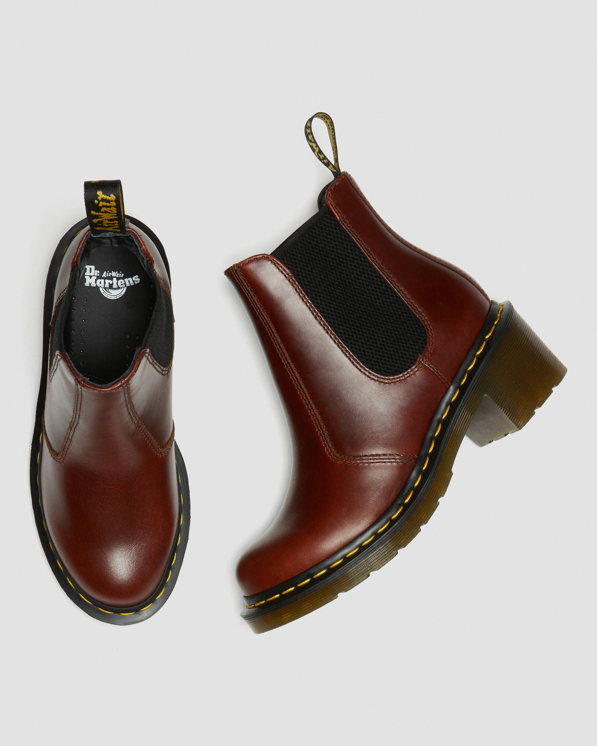 Dr Martens CADENCE 5㎝ヒールサイドゴアブーツ Cadence Leather Heeled Chelsea Boots in BROWN | Dr. Martens™