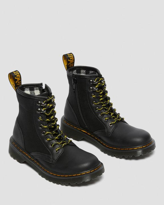 https://i1.adis.ws/i/drmartens/26985001.88.jpg?$large$Junior 1460 Panel Canvas and Leather Lace Up Boots Dr. Martens