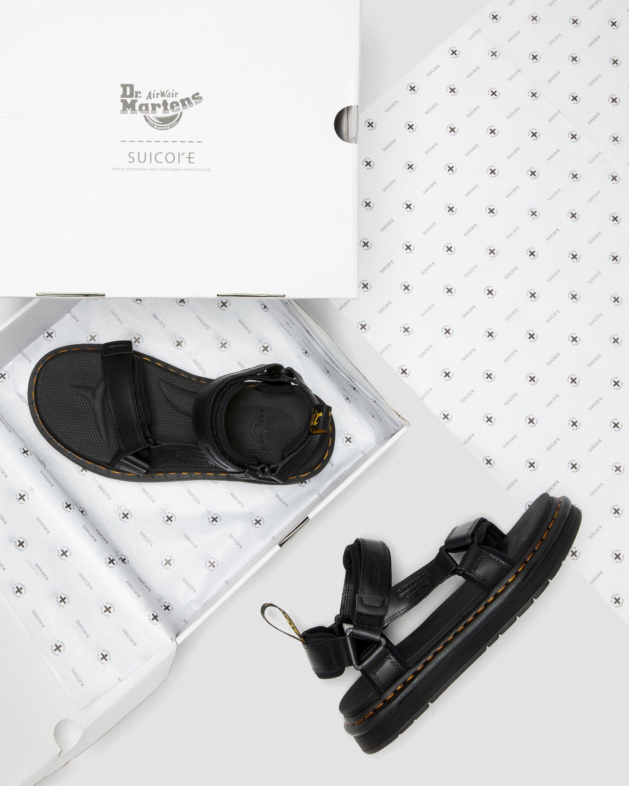 Suicoke Depa Leather Strap Sandals in BLACK | Dr. Martens™