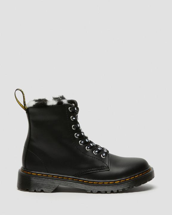 DR MARTENS Junior 1460 Serena Faux Fur Lined Leather Lace Up Boots