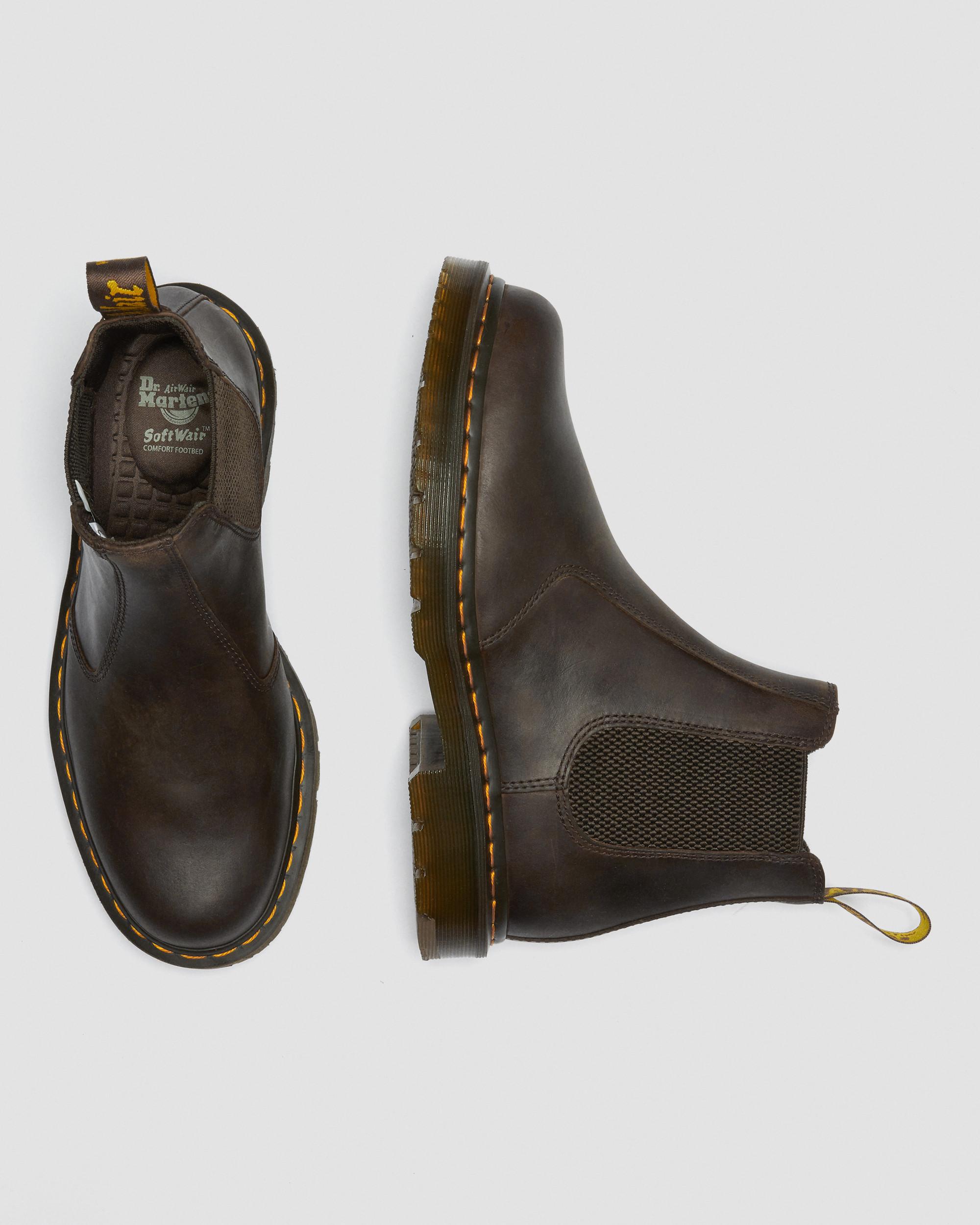 2976 Slip Resistant Leather Chelsea Boots in DARK BROWN | Dr. Martens™