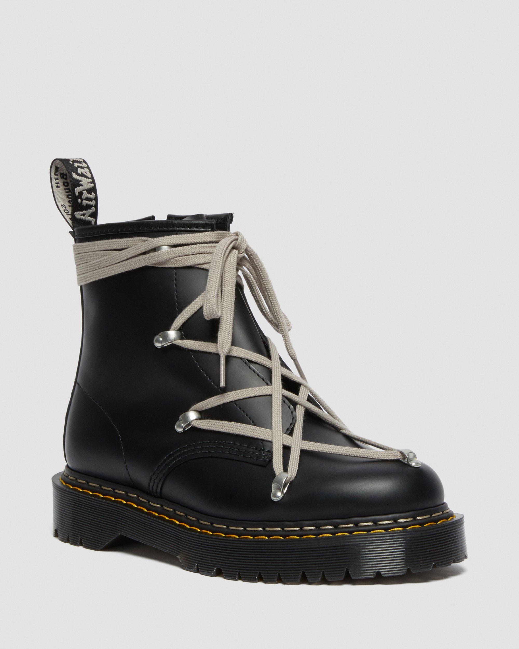 Rick Owens 1460 Bex Leather Lace Up Boots in Black | Dr. Martens