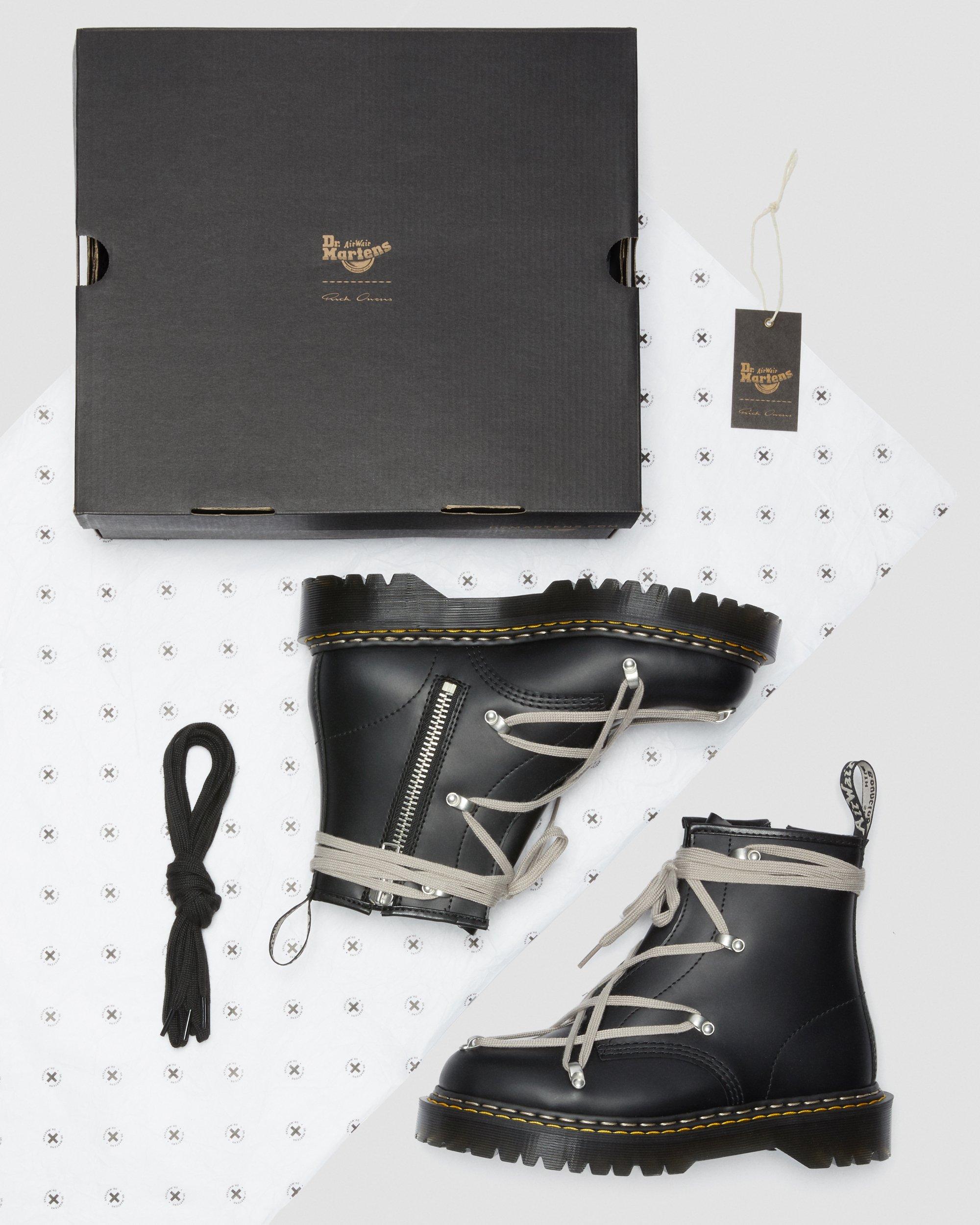 Rick Owens 1460 Bex Leather Lace Up Boots in BLACK | Dr. Martens™