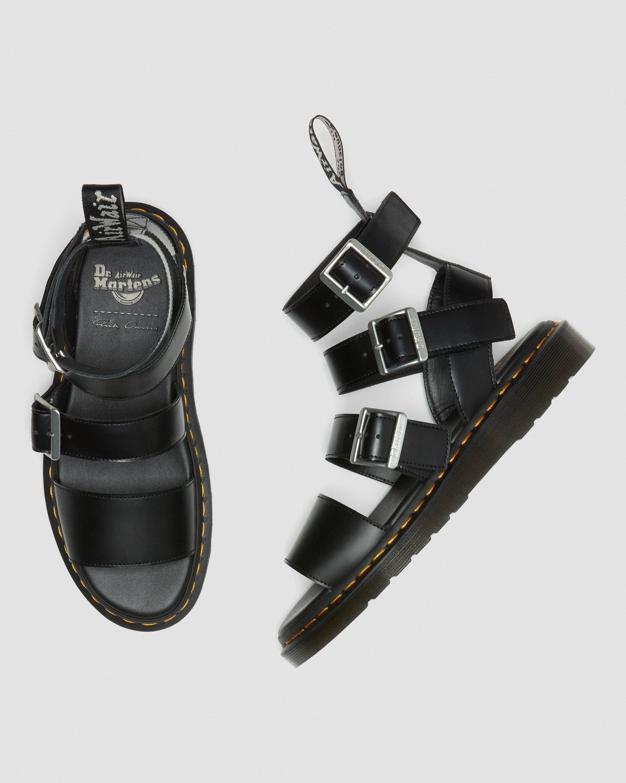 DR MARTENS Gryphon Rick Owens Leather Gladiator Sandals