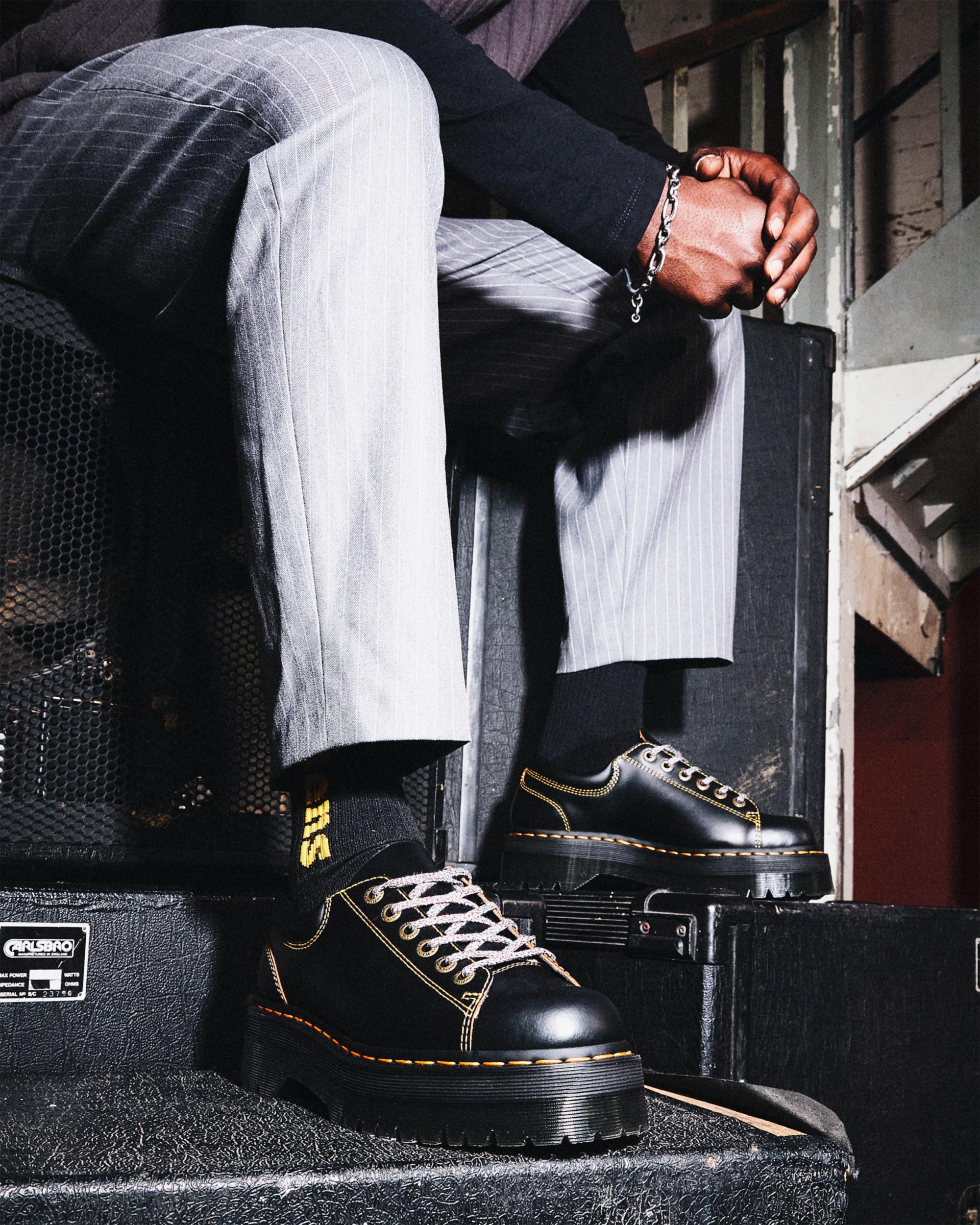 Collier Bex Lace To Toe Leather Platform Shoes in BLACK | Dr. Martens™