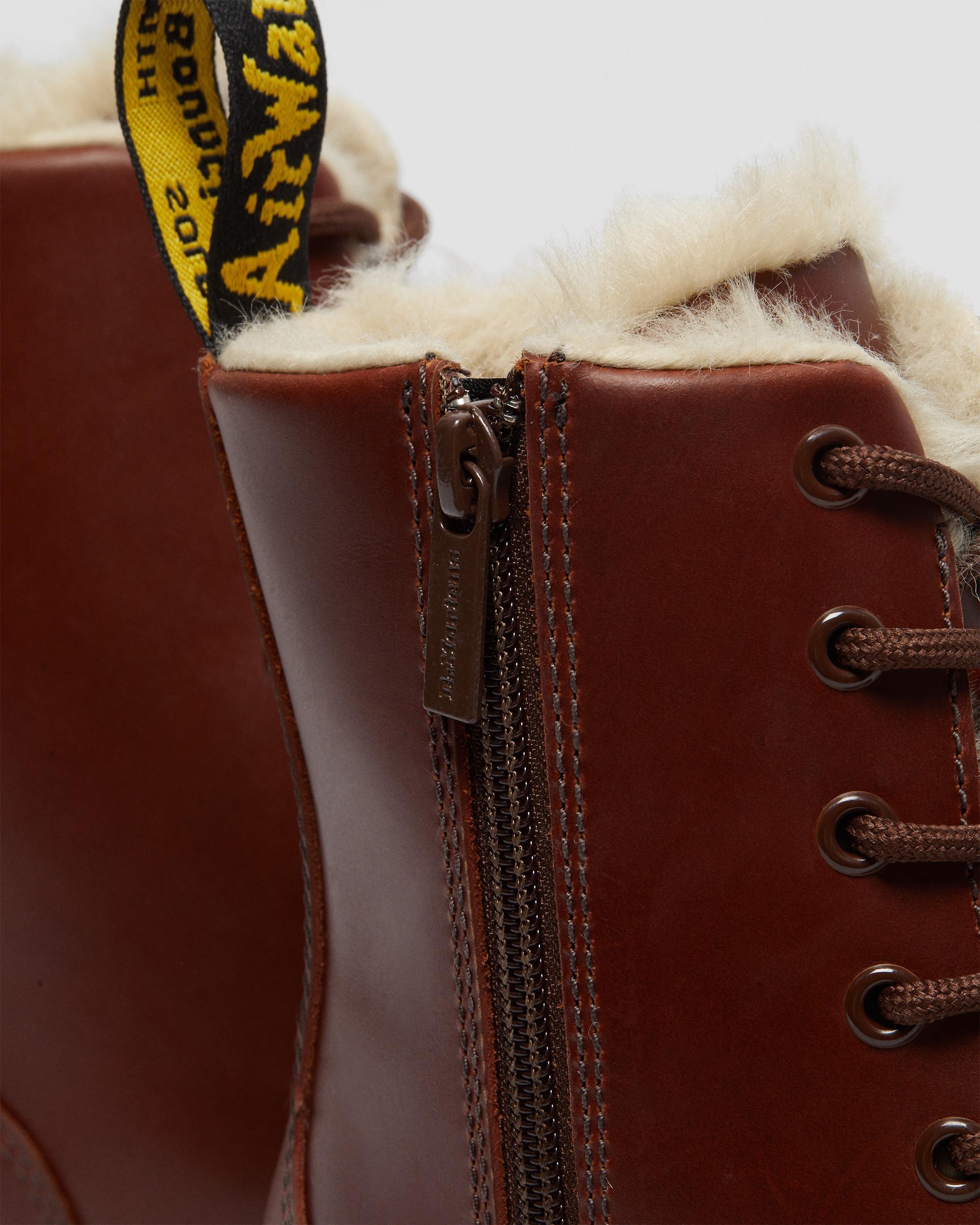 DR MARTENS Jadon Boot Leather Faux Fur Lined Platforms