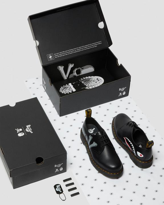 A BATHING APE® x mastermind JAPAN 1461 Shoes in Black | Dr A BATHING APE® x mastermind JAPAN 1461 Shoes in Black | Dr