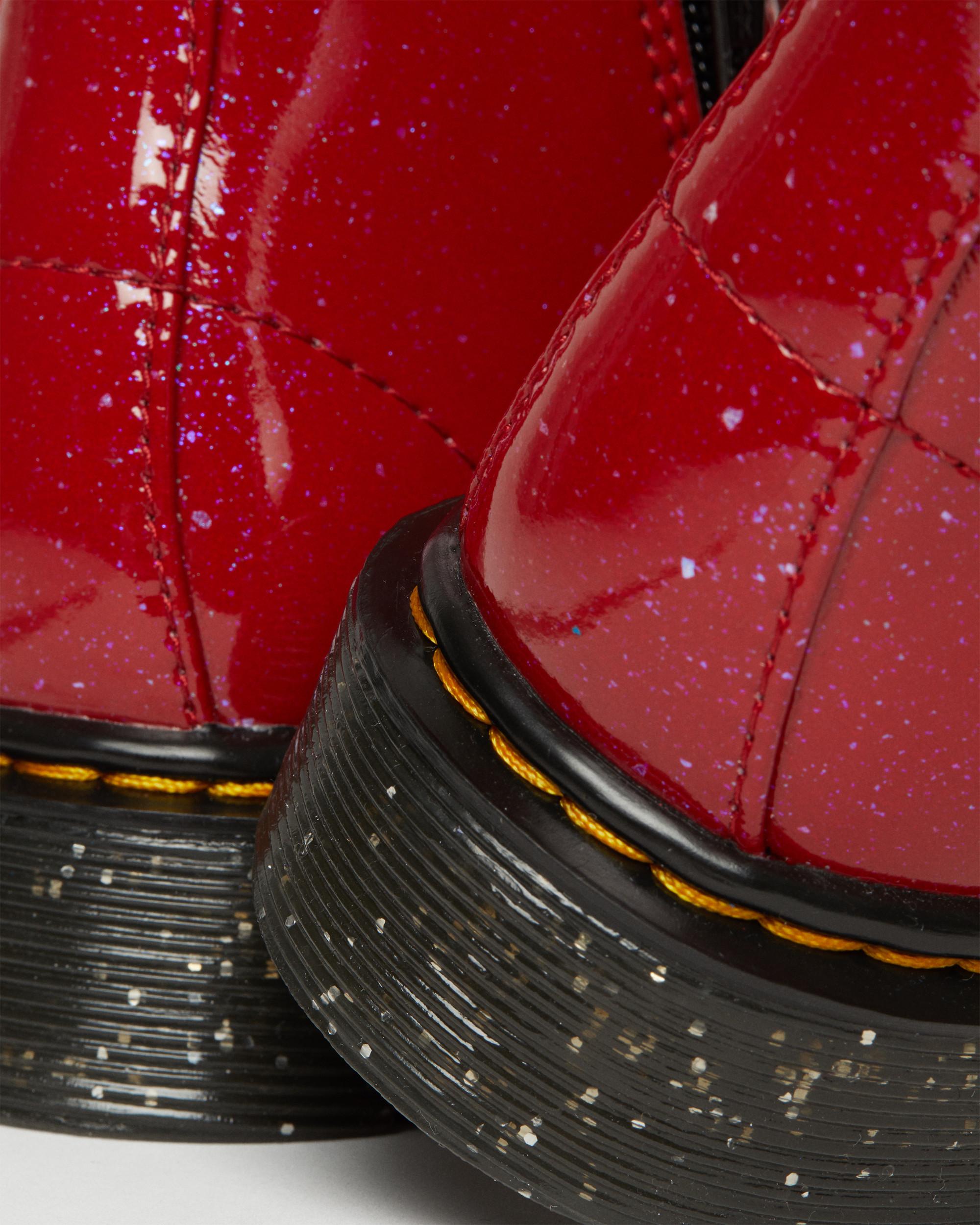 Bottes Dr. Martens 1460 J Cosmic Glitter Rouge Pailletées - Fille Taille US 2 (UK 1 / EU 33)