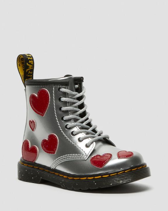 Toddler 1460 Glitter Star Patent Lace Up Boots in Metallic Toddler 1460 Glitter Star Patent Lace Up Boots in Metallic