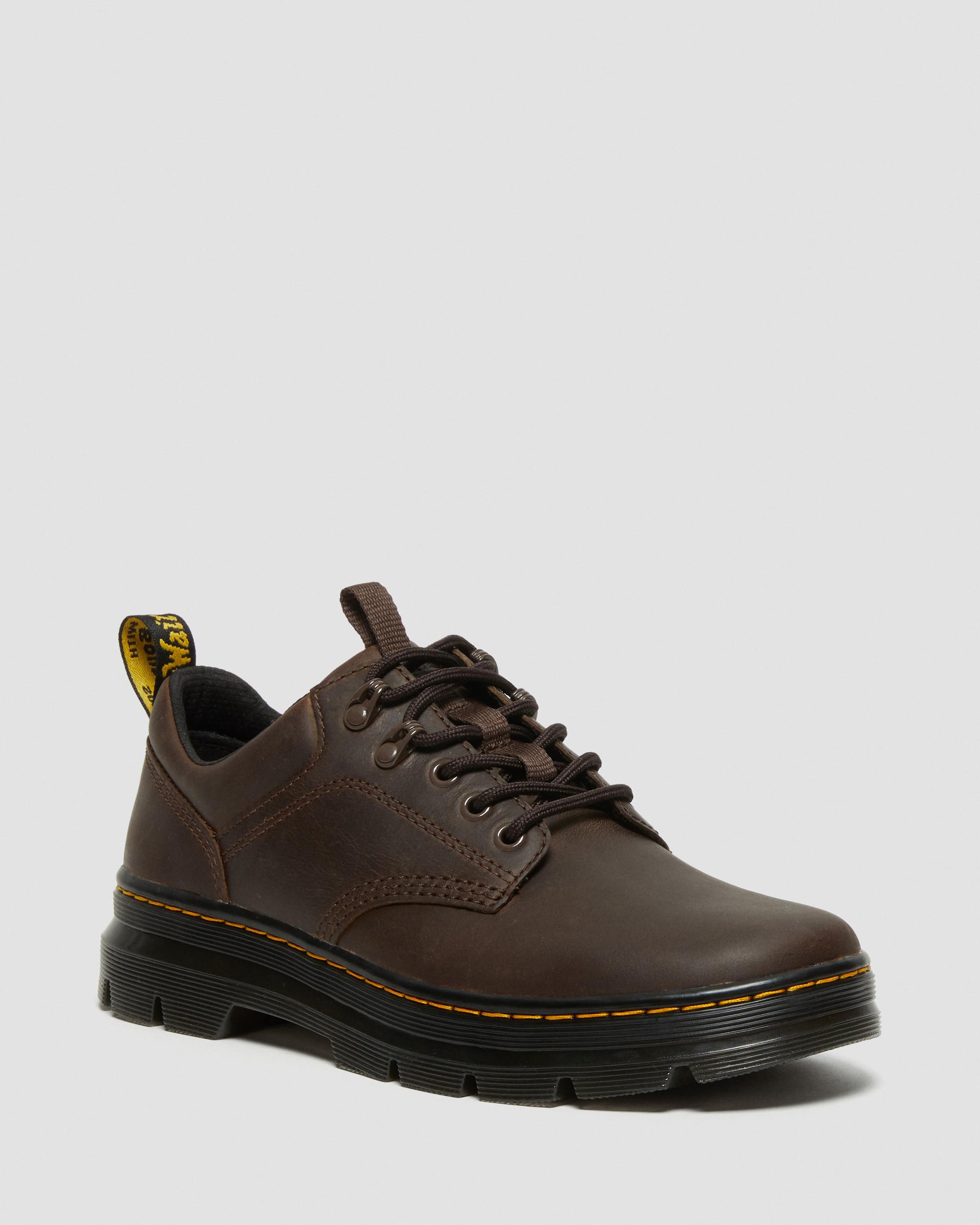 Reeder Crazy Horse Leather Utility Shoes in Dark Brown | Dr. Martens