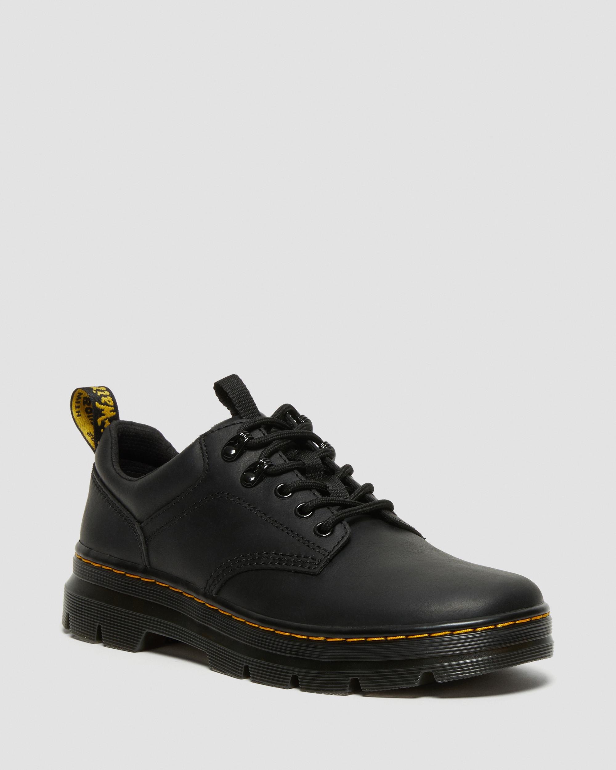 Zapatos utilitarios Reeder de piel Wyoming in Negro