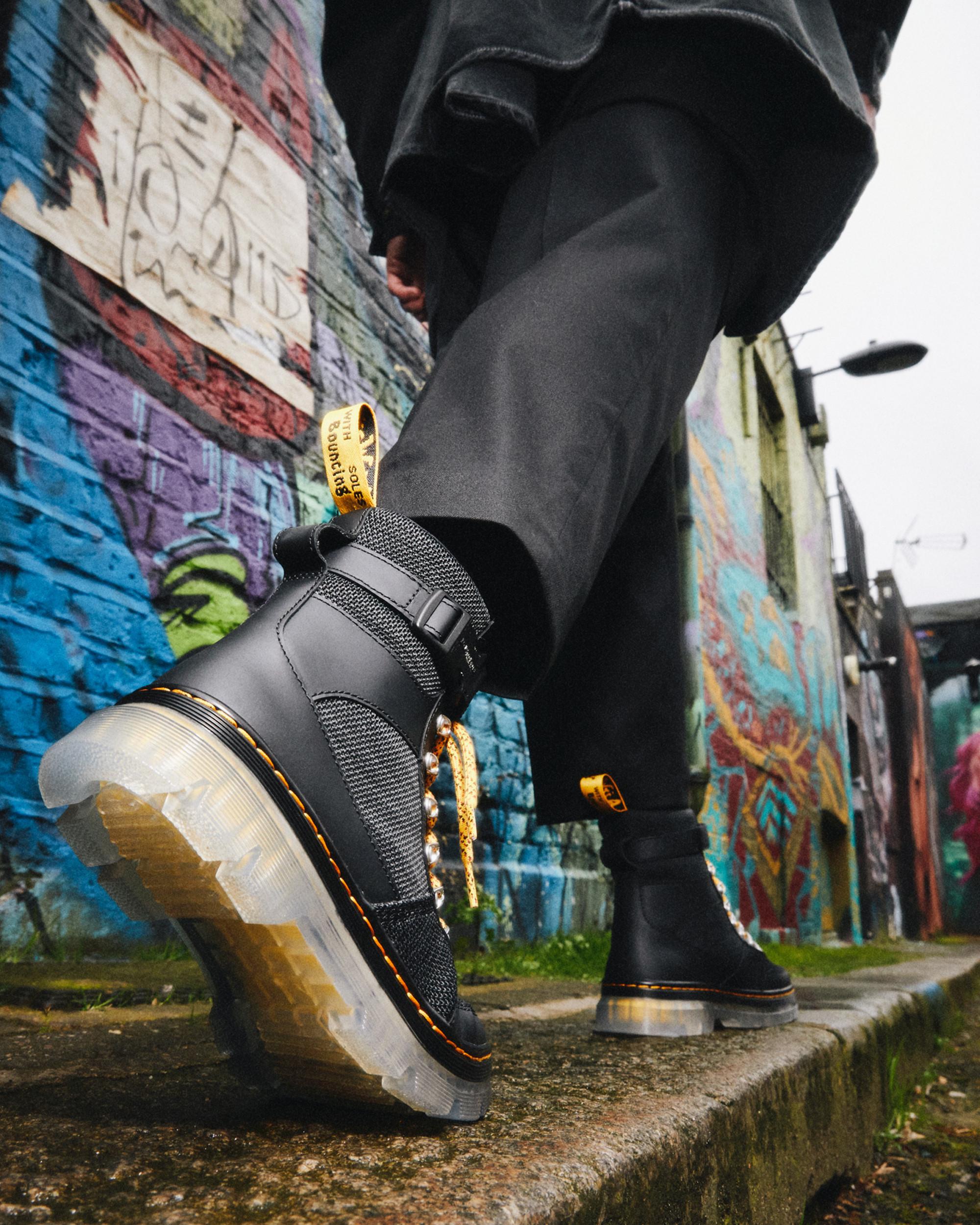 Combs Tech Coated Canvas Mix Casual Boots in BLACK+BLACK+GUNMETAL