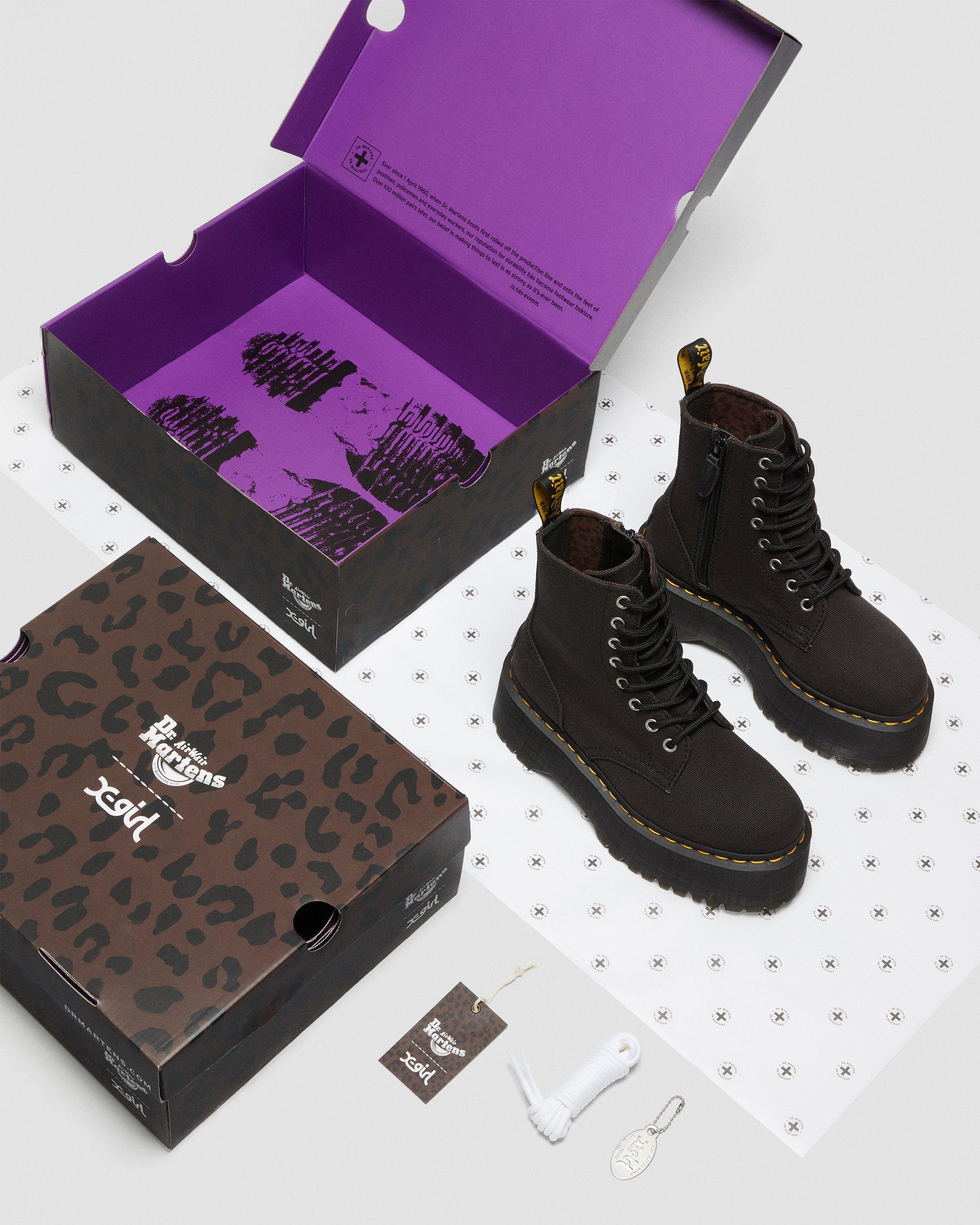 Jadon Max X-Girl Canvas Platform Boots in BLACK | Dr. Martens™