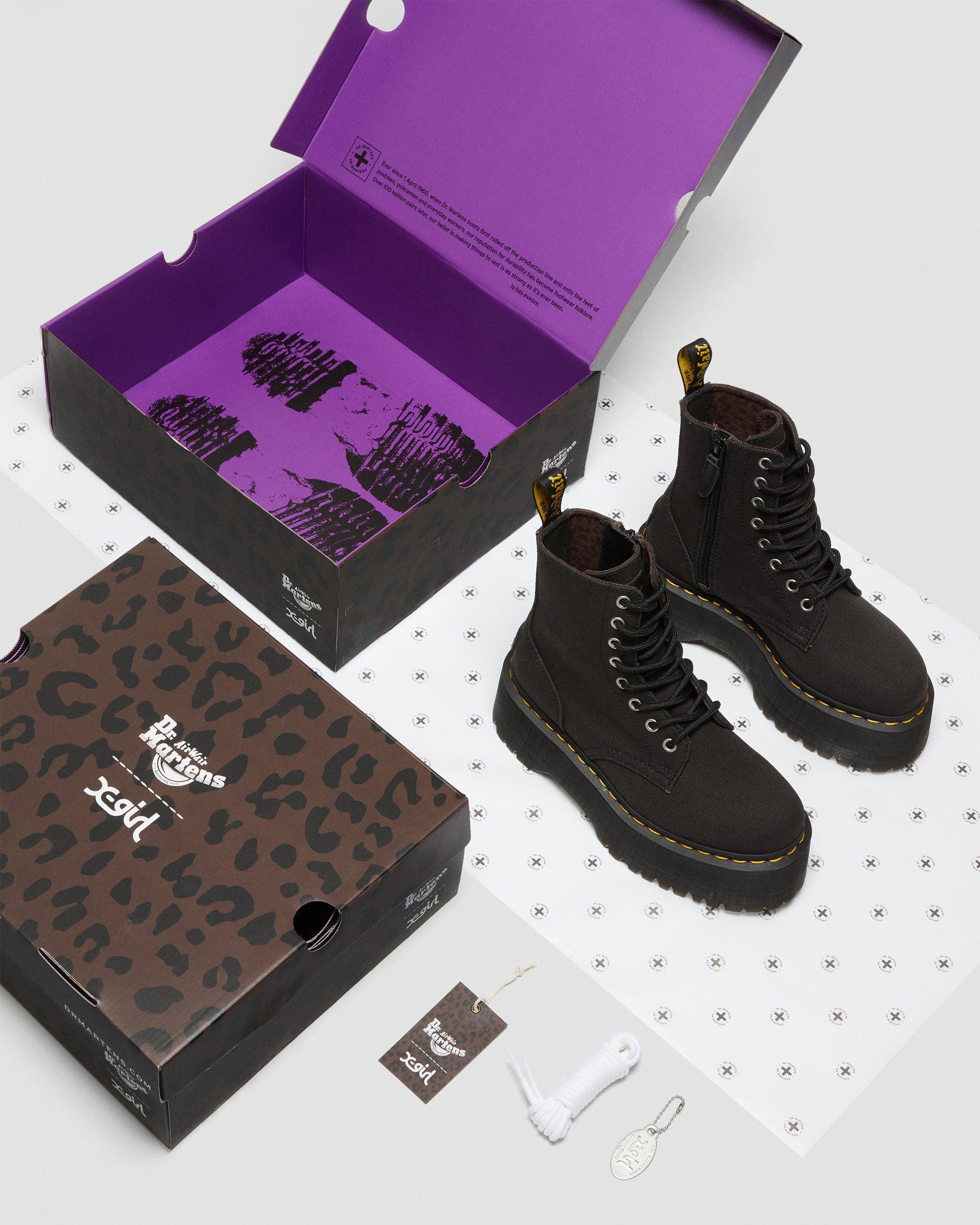 Jadon Max X-Girl Canvas Platform Boots in Black | Dr. Martens