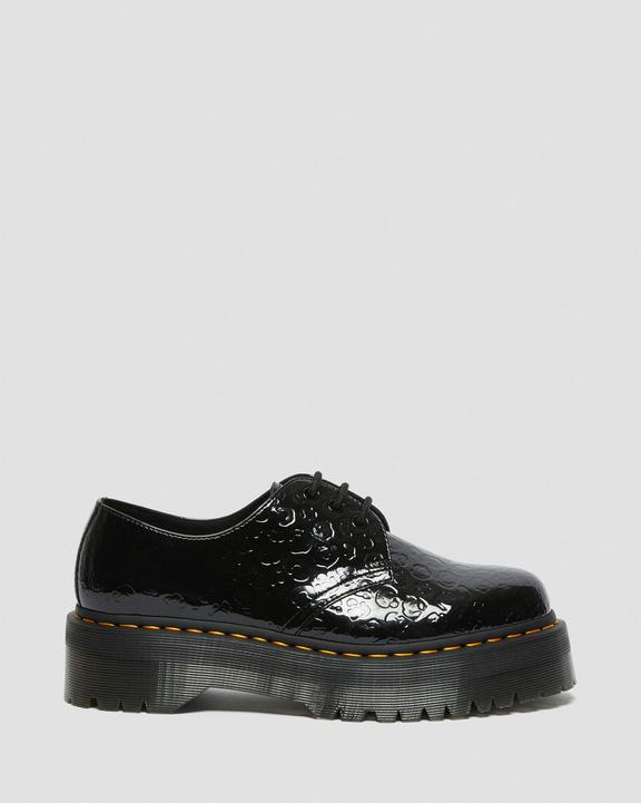 1461 Quad Leopard Emboss Patent Platform Shoes in Black | Dr 1461 Quad Leopard Emboss Patent Platform Shoes in Black | Dr